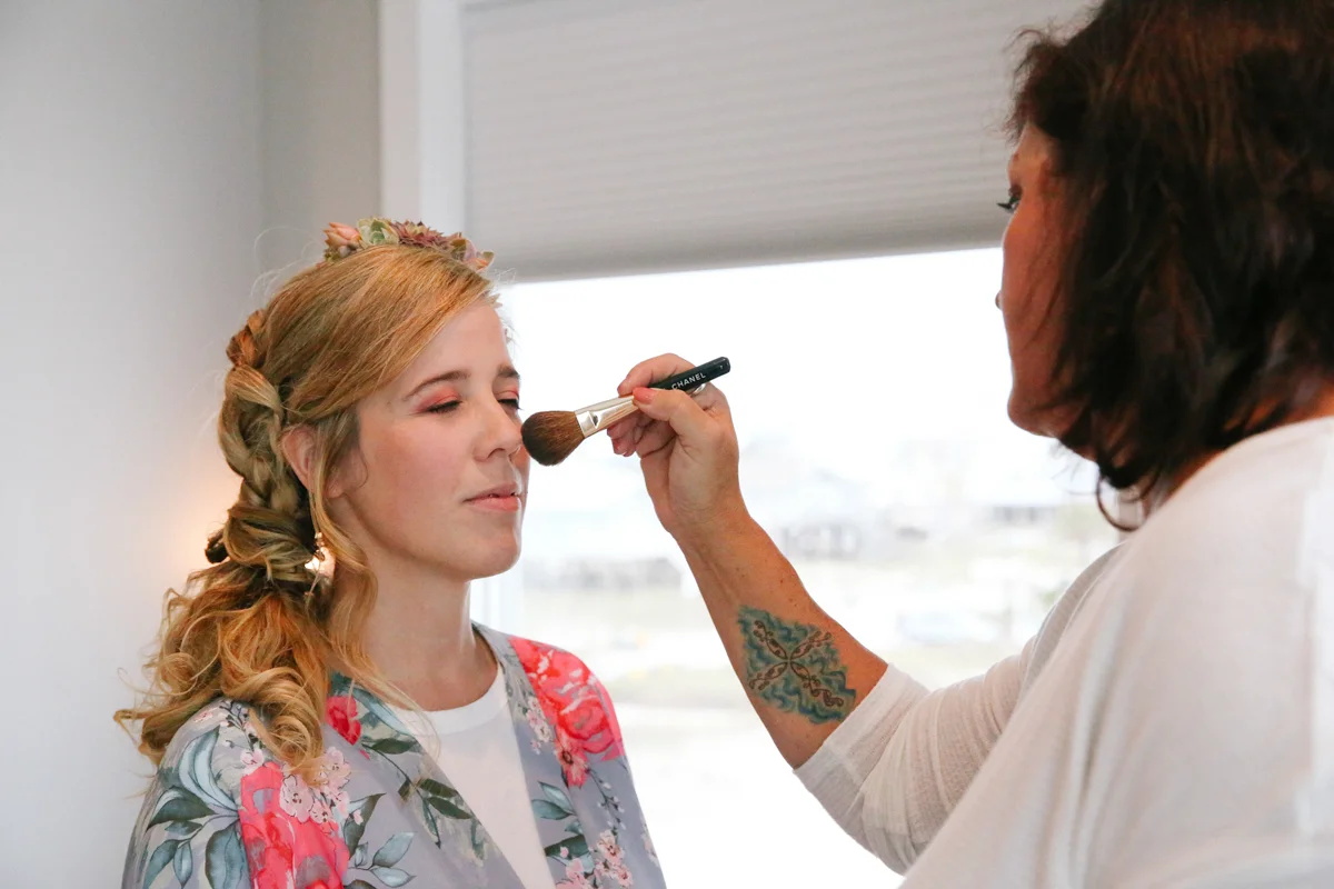 gulf shores destination wedding ajay having makeup done