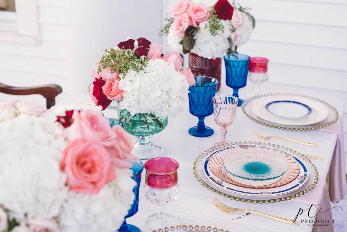 B ohemian Styled Shoot floral centerpieces and settings