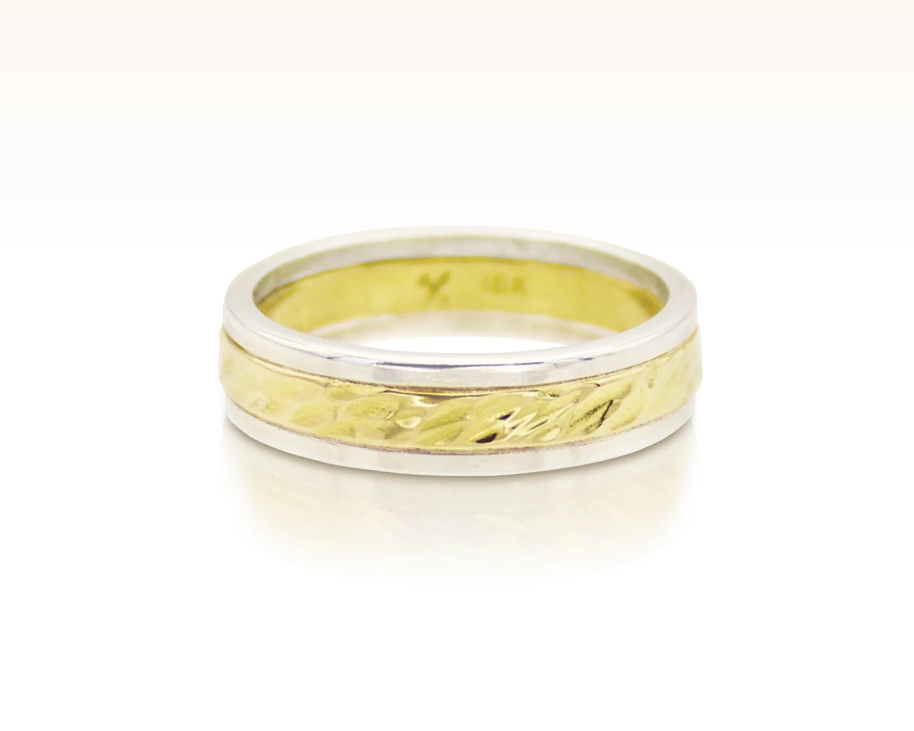 Two Tone Oblique Hammered Band