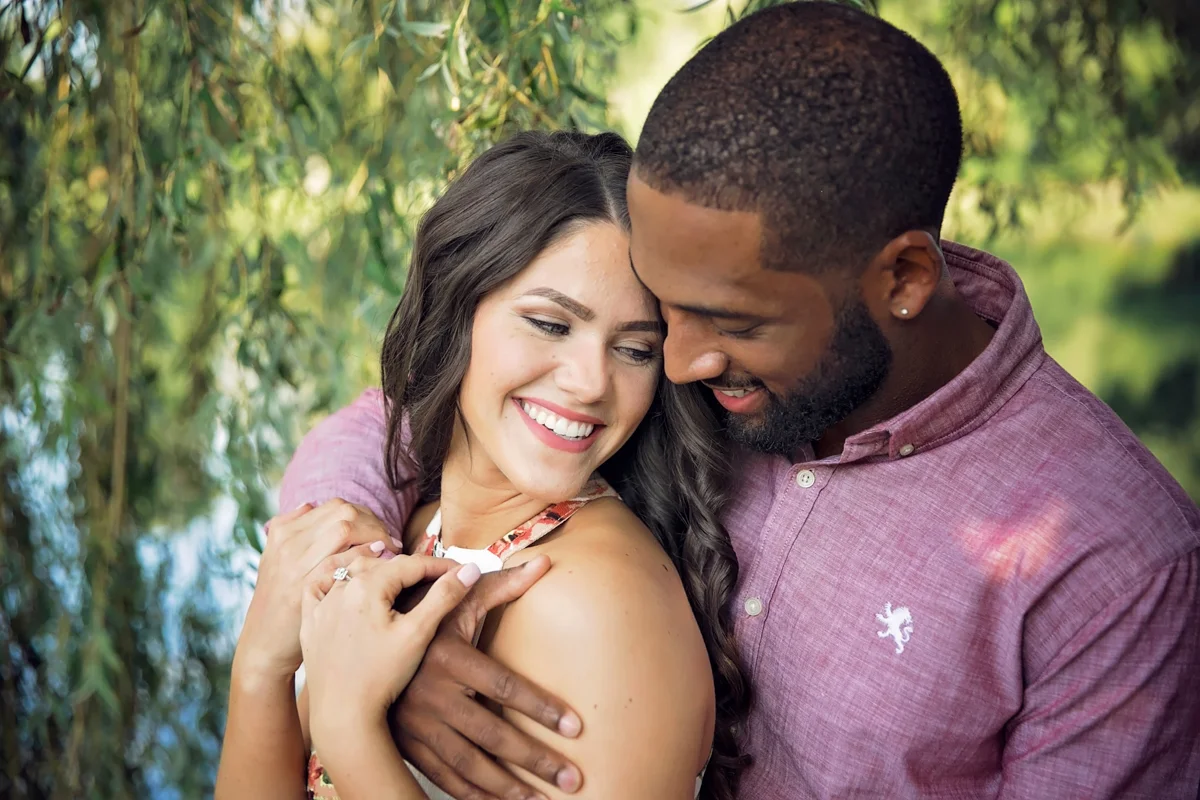 Real Couples // Evening Garden Engagement Session in Shelby Township, Michigan: Genevieve + Maurice