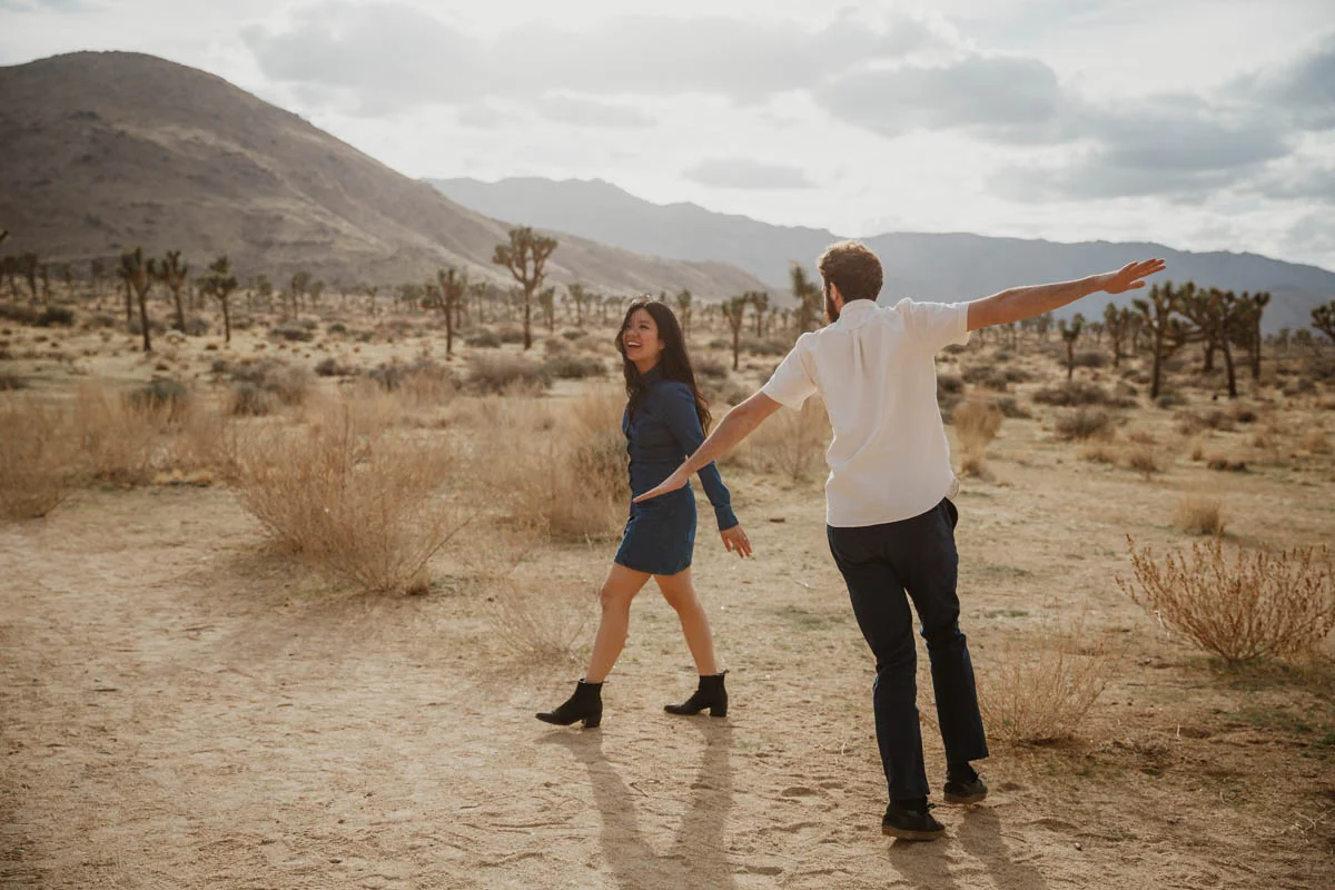 joshua tree california engagement session matt and eda outside in desert
