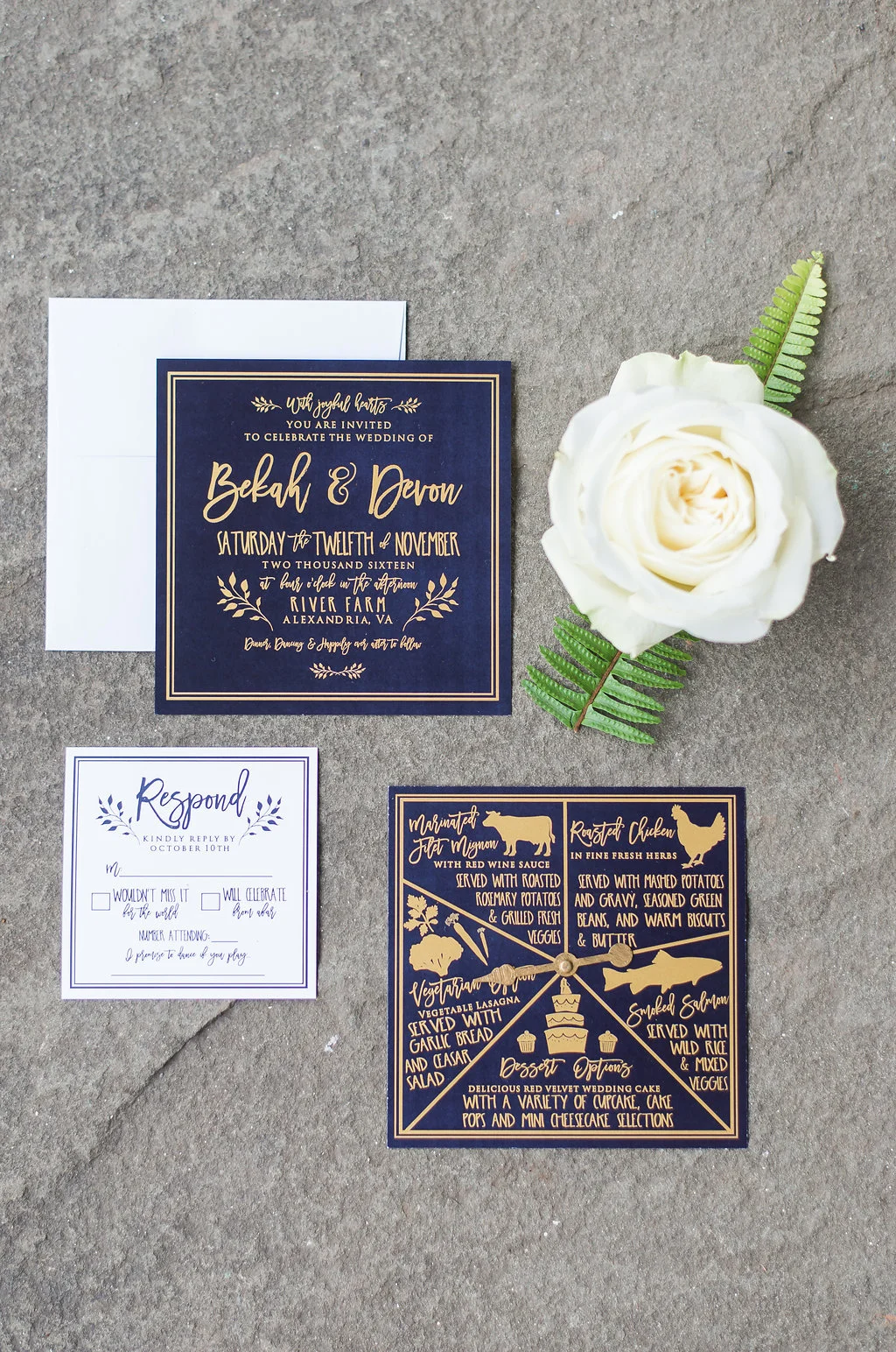 Styling by Simply Breathe Events Calligraphy by Allison Dee Calligraphy Photo by Red October Photography