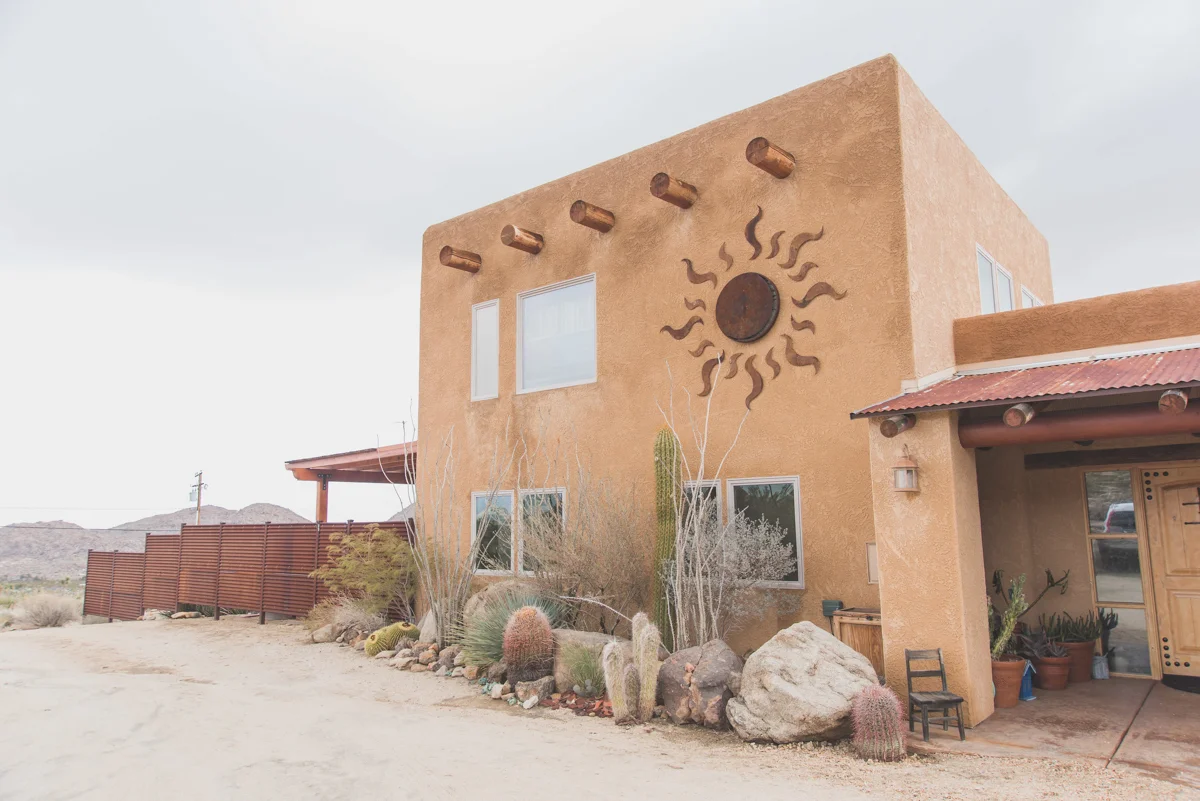 multi-cultural desert elopement outside of building