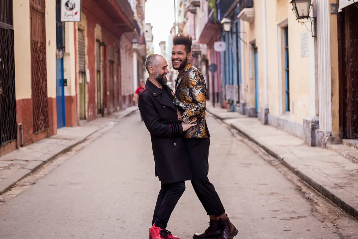 lovers in havana felix and ishak embrace in street