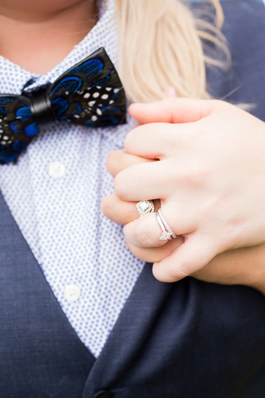 LGBTQ brides holding hands with rings newlywed portraits columbia south carolina jessica hunt photography