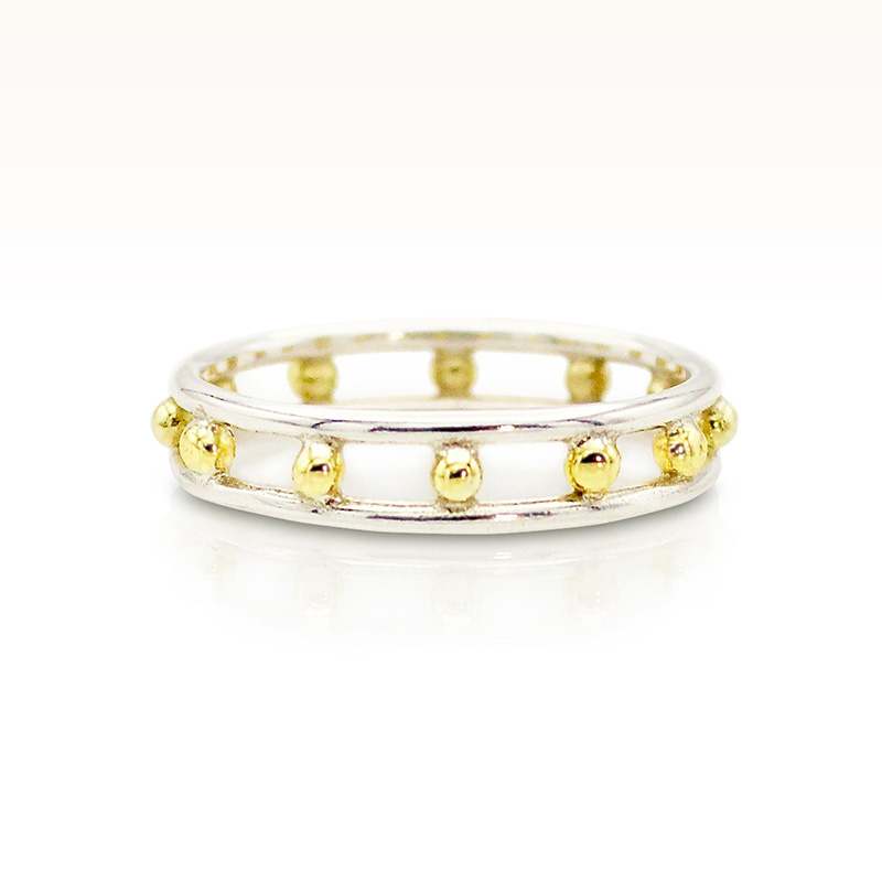 French Knot Ring in 18K Gold & Argentium