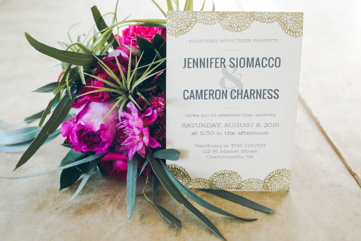 Jen’s DIY Wedding Invitations. Photo by Betty Clicker Photography .