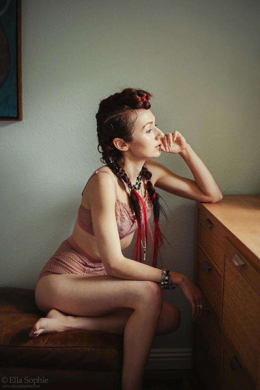 Zoe’s punk rock body reclaiming boudoir photo shoot by Ella Sophie Photography Oakland California