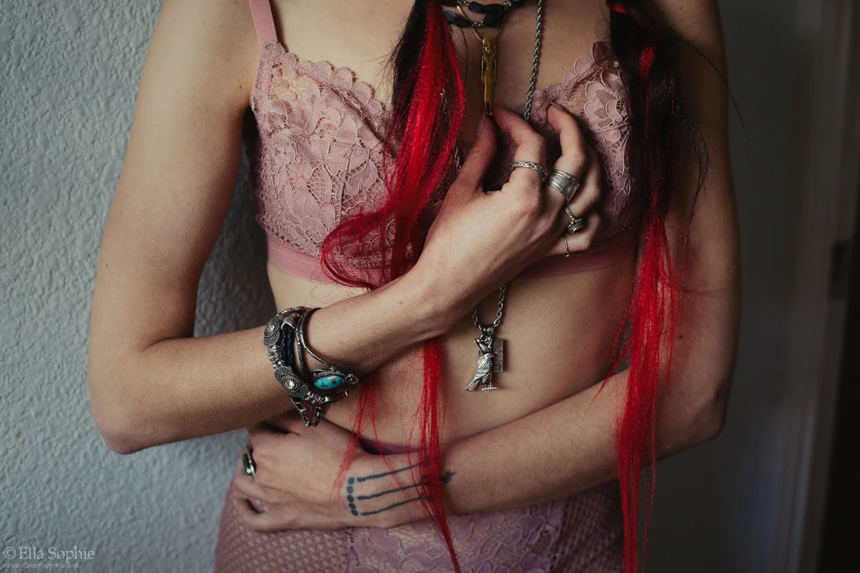 Zoe’s punk rock body reclaiming boudoir photo shoot by Ella Sophie Photography Oakland California