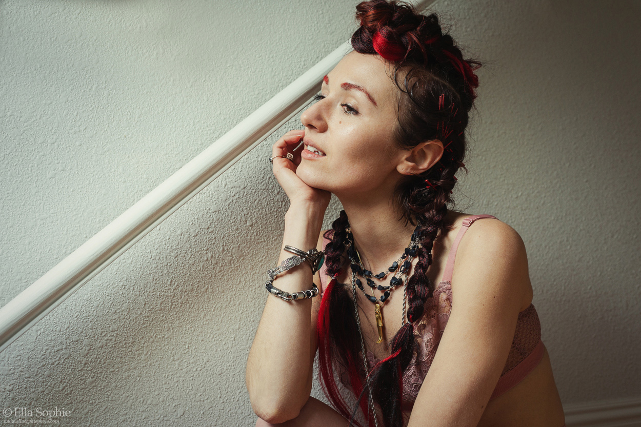 Zoe’s punk rock body reclaiming boudoir photo shoot by Ella Sophie Photography Oakland California