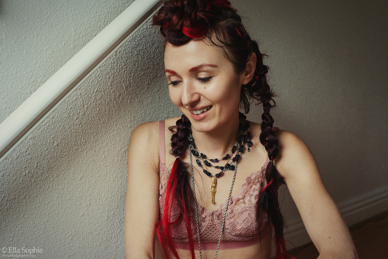 Zoe’s punk rock body reclaiming boudoir photo shoot by Ella Sophie Photography Oakland California