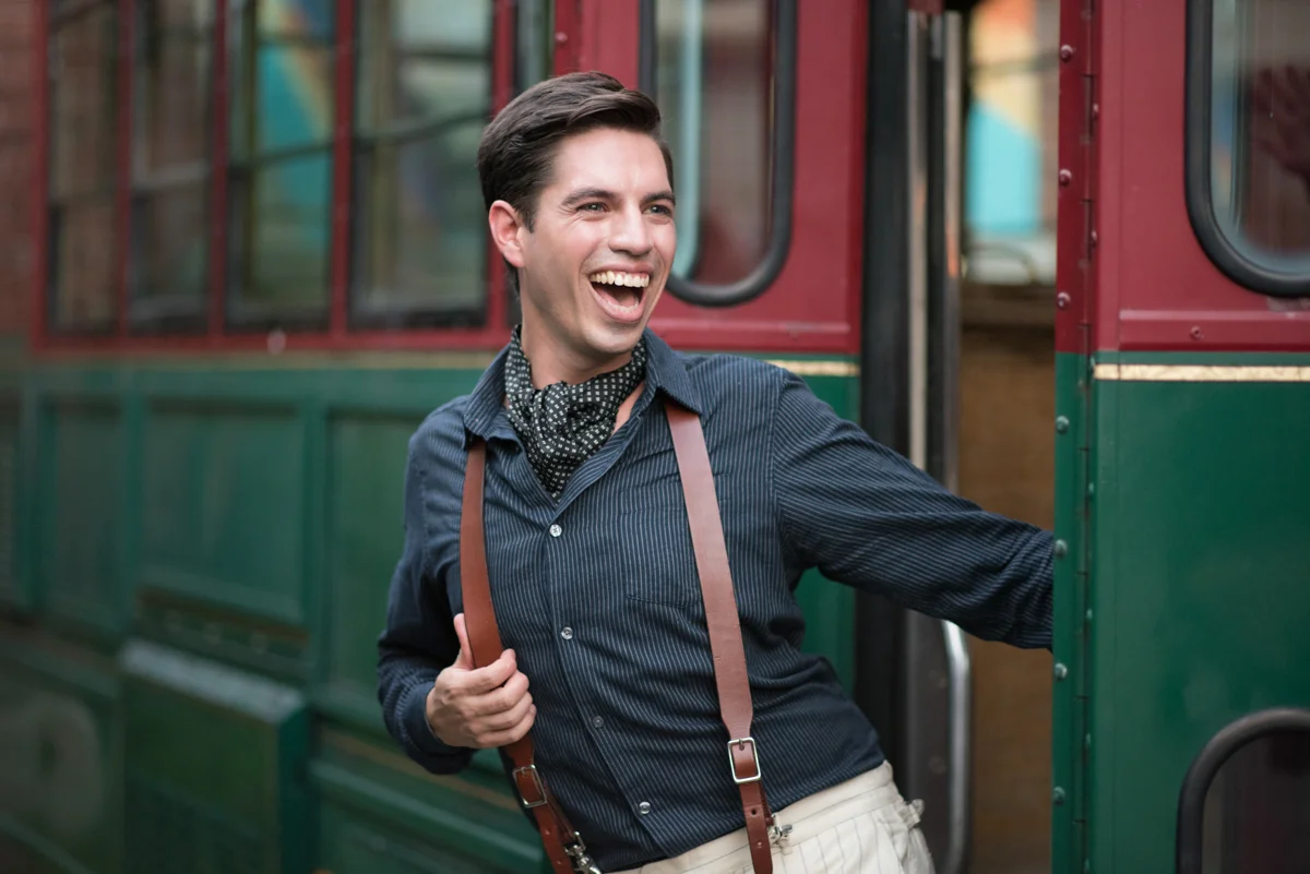 vintage wedding editorial at the art factory paterson new jersey matt leaning out train car