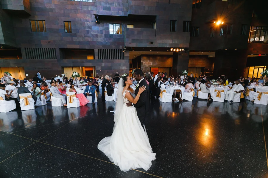 african american, christian, and muslim traditions minneapolis wedding glenn and taara on dance floor