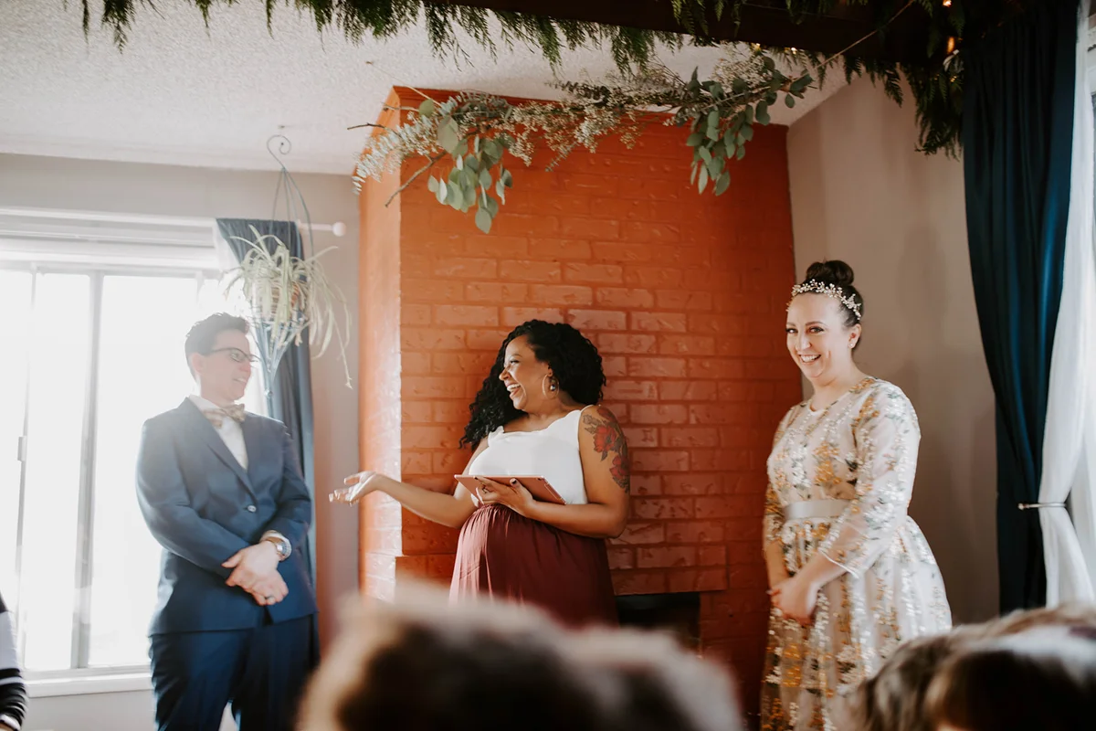 queer surprise home wedding Xochilth officiating ceremony
