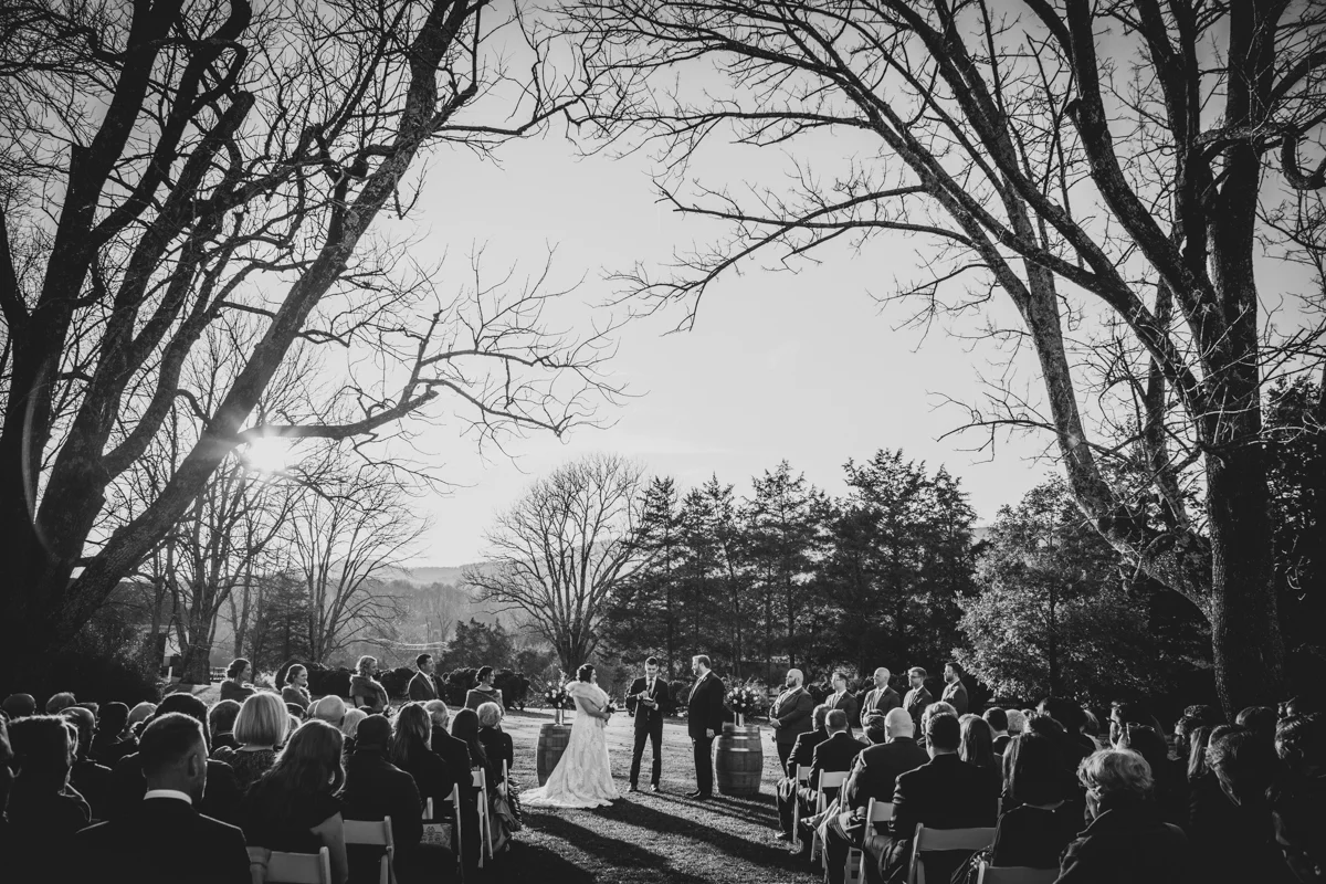 Romantic, Intimate-Feeling Wedding ceremony with guests