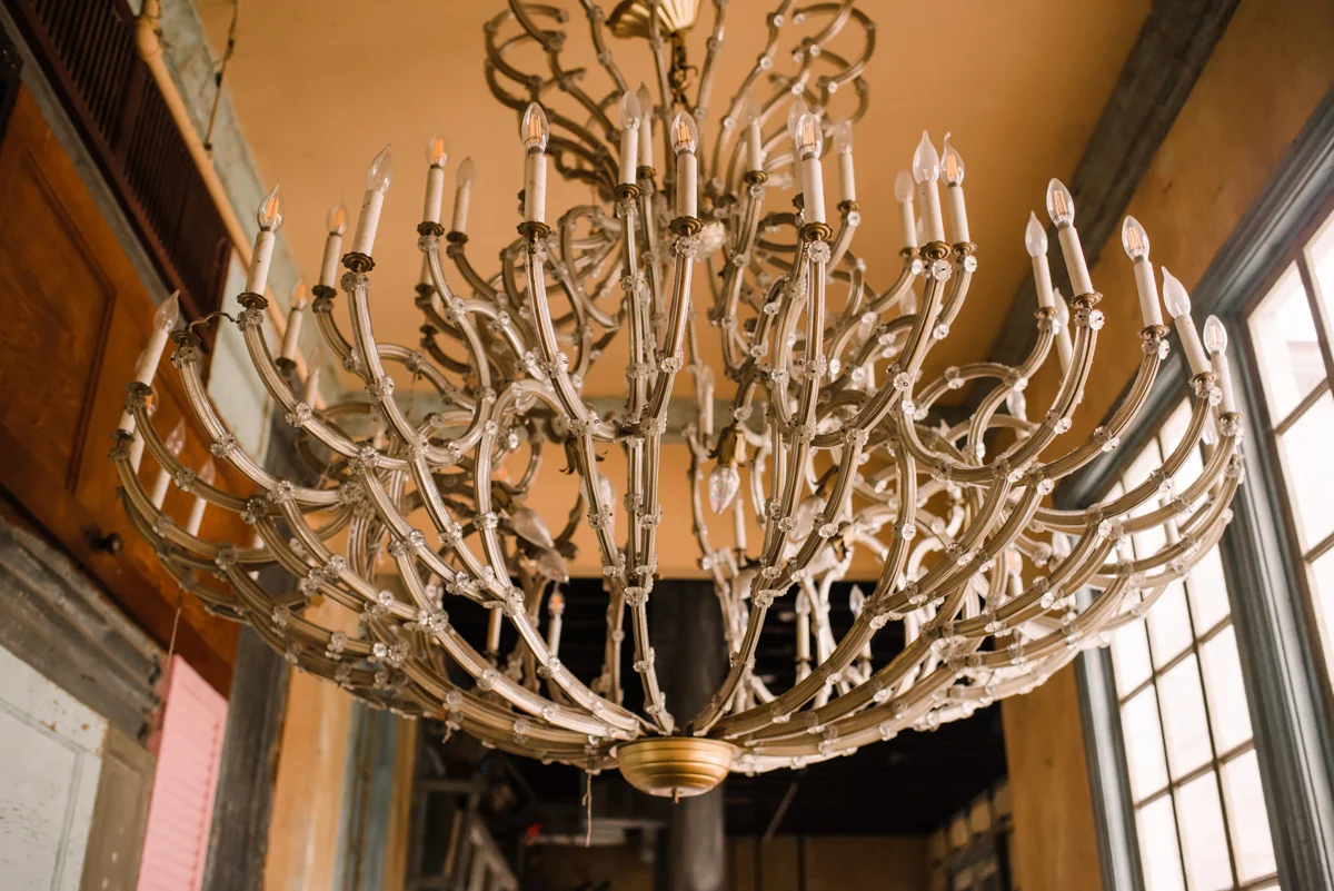 intimate wedding richmond virginia chandelier