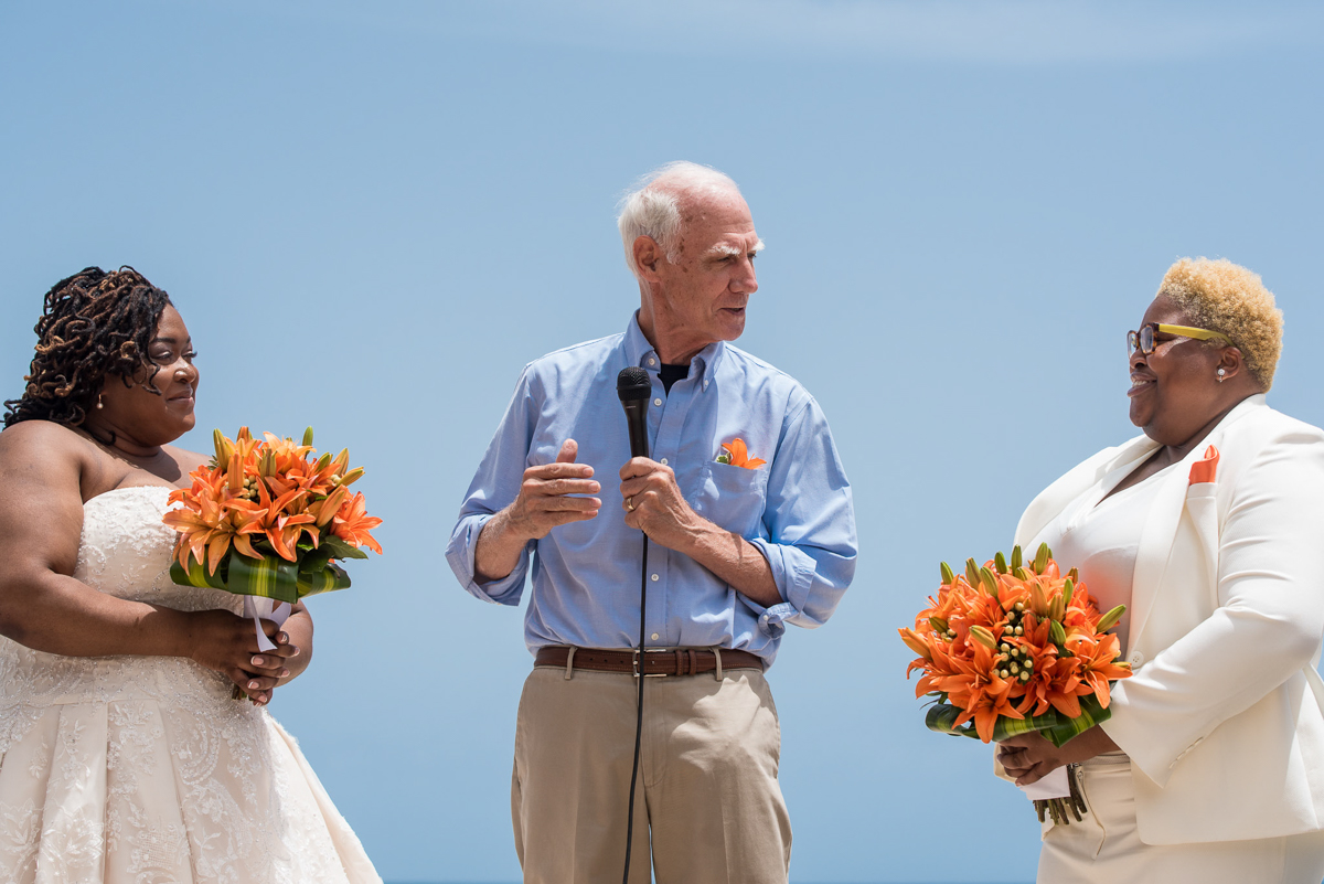 tropical LGBTQ beach wedding in san juan puerto rico