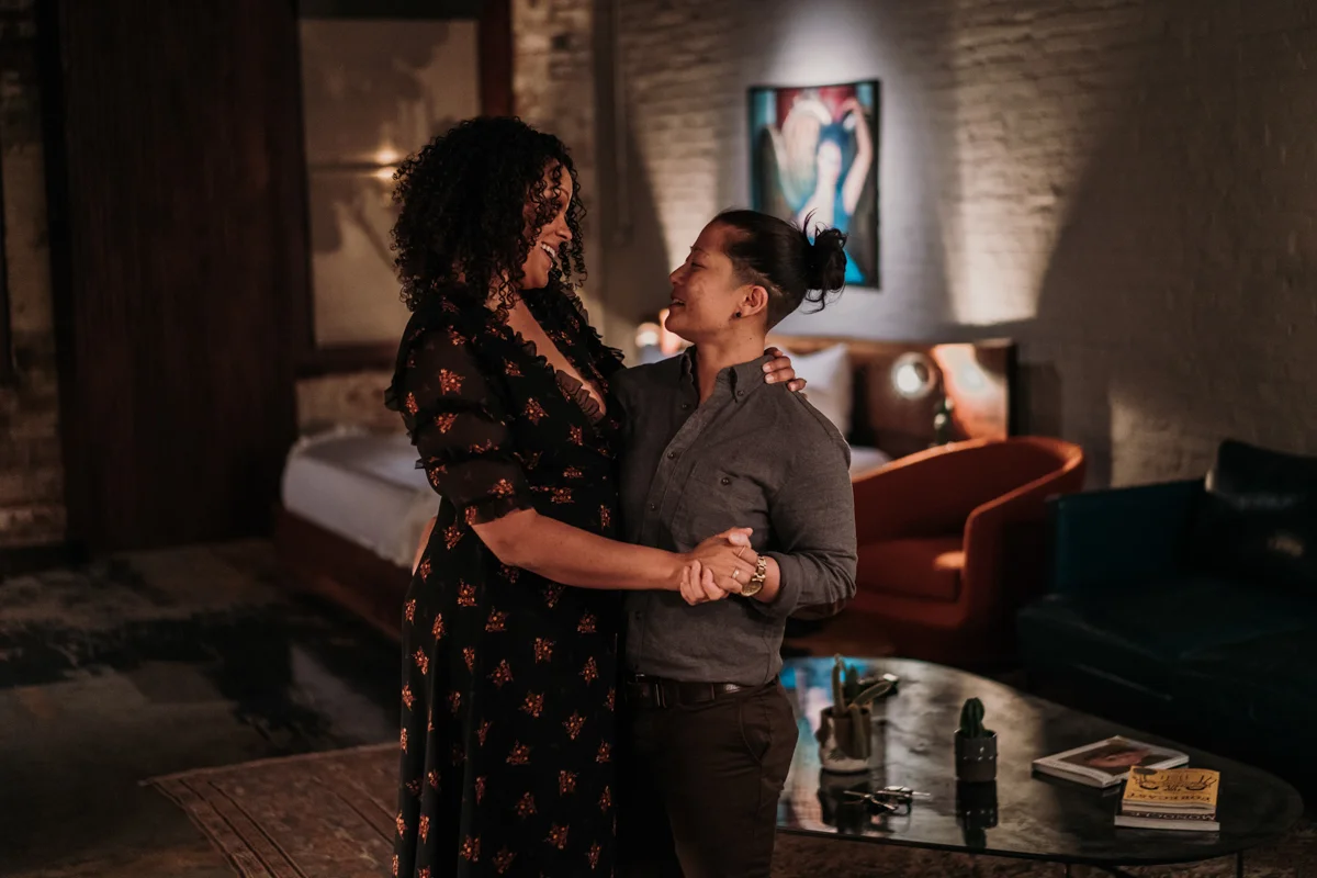 surprise proposal wm. mulherin’s sons hotel philadelphia pennsylvania lauren driscoll photography couple dancing