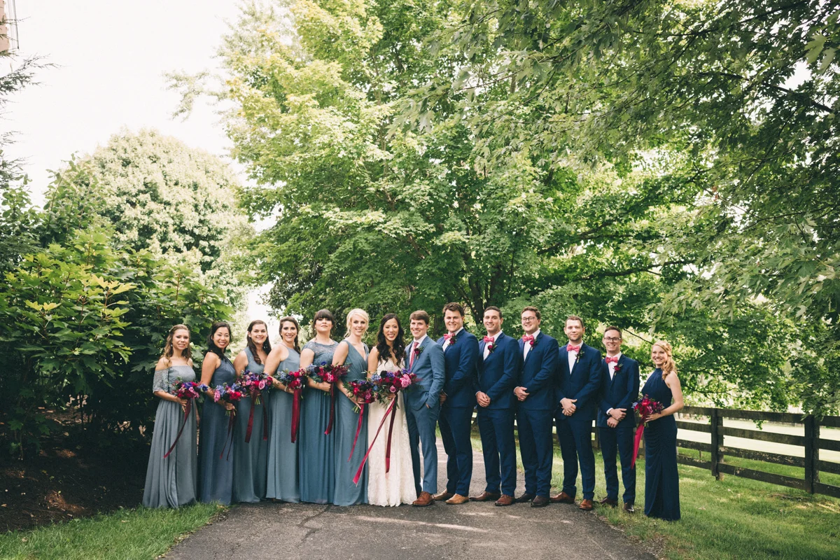 Warrenwood manor danville kentucky wedding sarah katherine davis wedding party on path