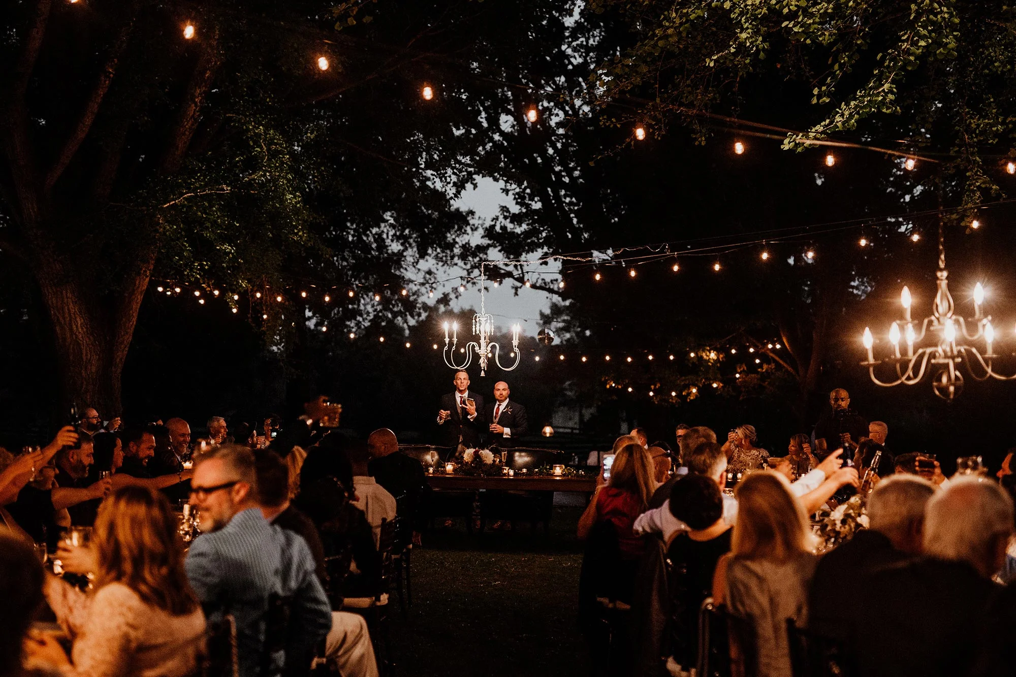 LGBTQ Louisville Kentucky Wedding at Hermitage Farm Crystal Ludwick Photo grooms making toast