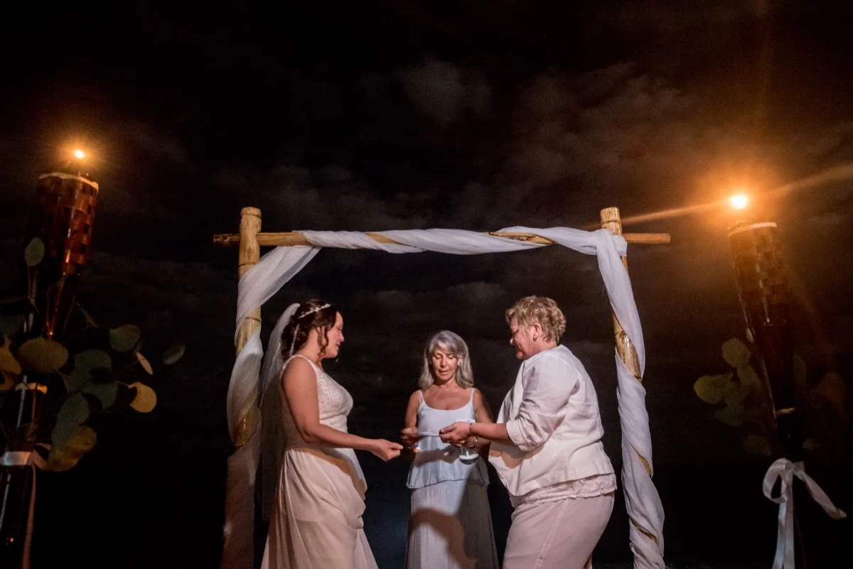 Moonlight ceremony in rincon puerto rico hastain davis photography