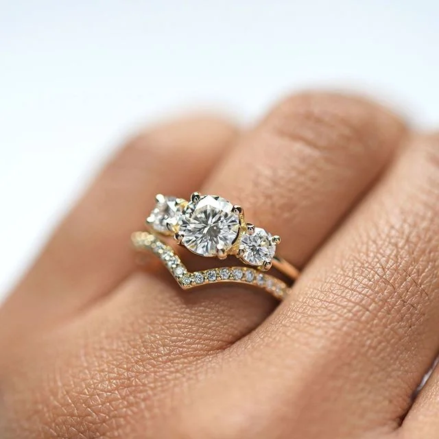 Stacked Engagement Ring by Valerie Madison Jewelry