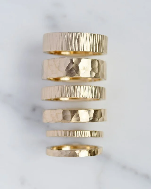 Textured Unisex Wedding Bands by Valerie Madison Jewelry