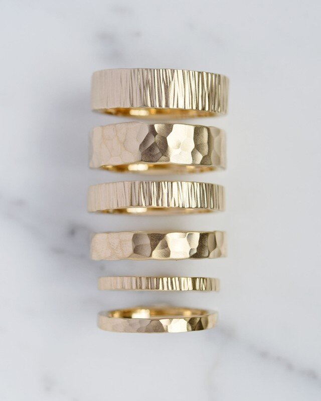 Textured Unisex Wedding Bands by Valerie Madison Jewelry