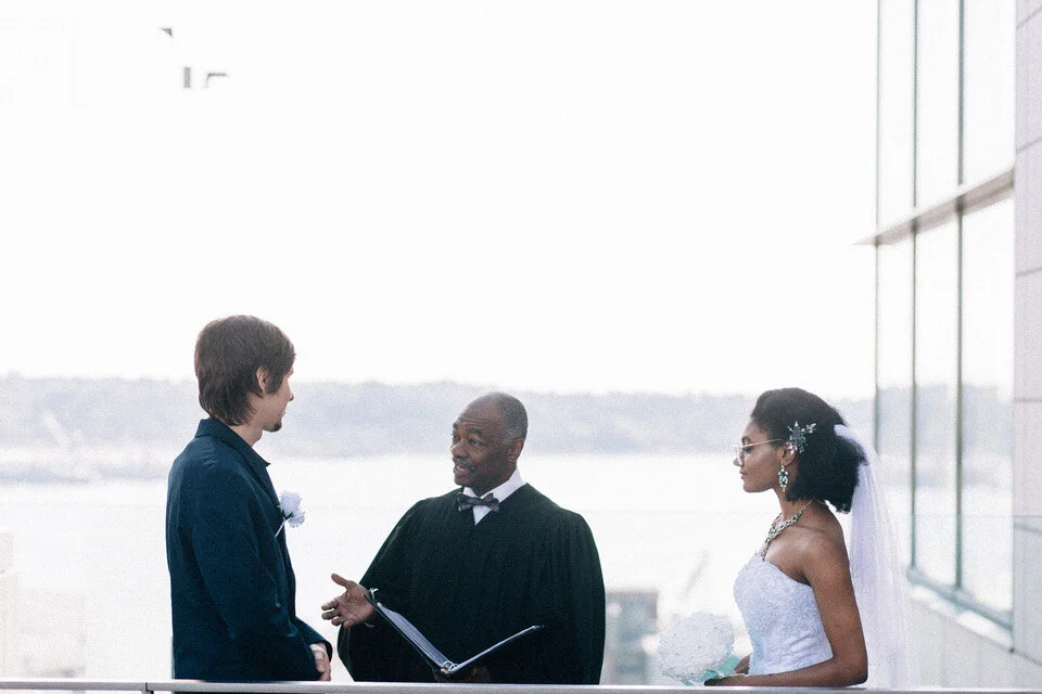 Couple marries during intimate seaside wedding ceremony in Seattle Fuck Yeah Weddings