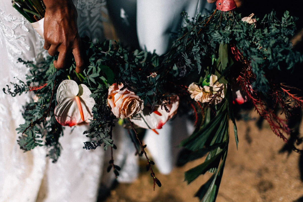 Close up of wedding bouquet in Palm Springs Fuck Yeah Weddings