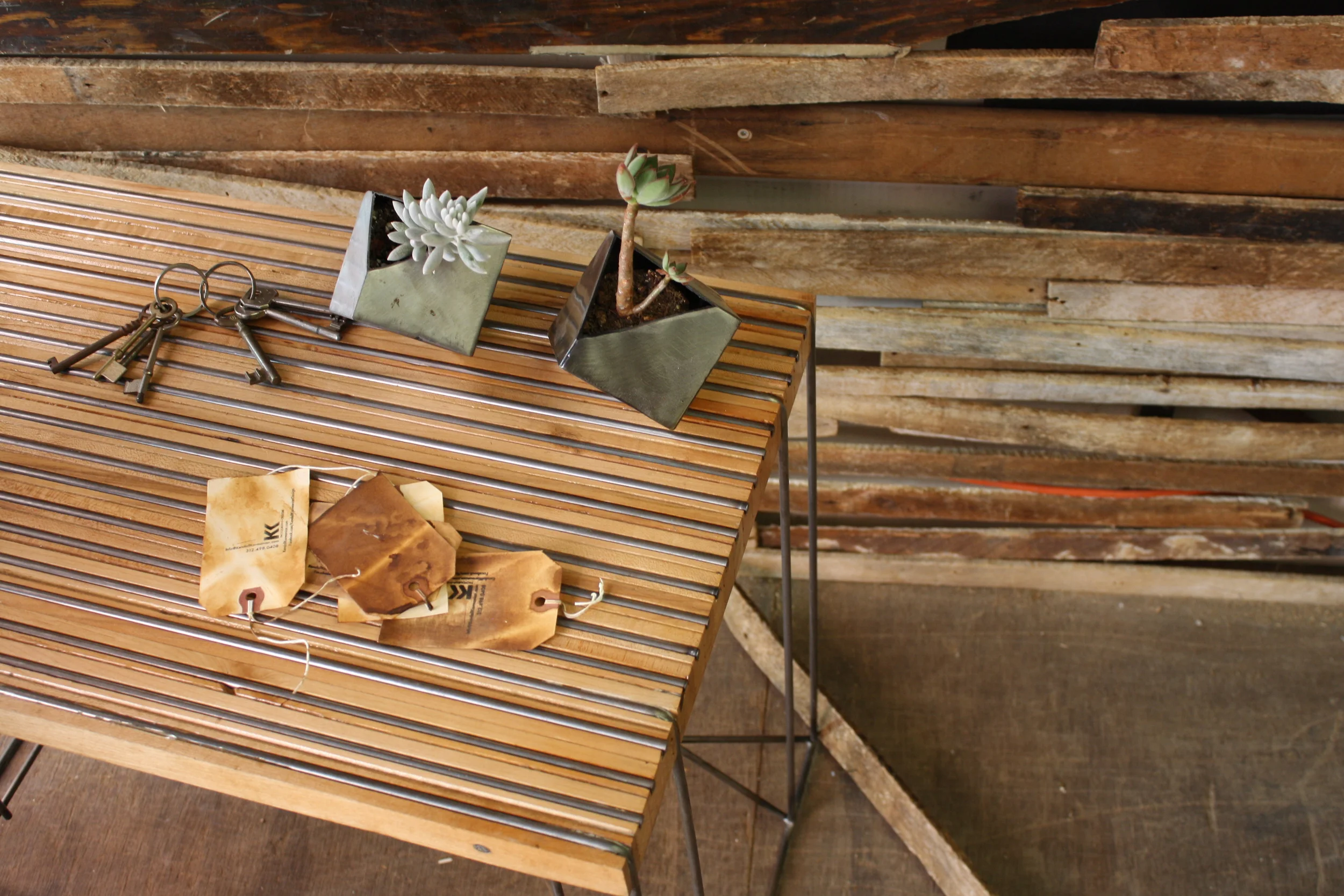 Succulant  planters on Transition Table