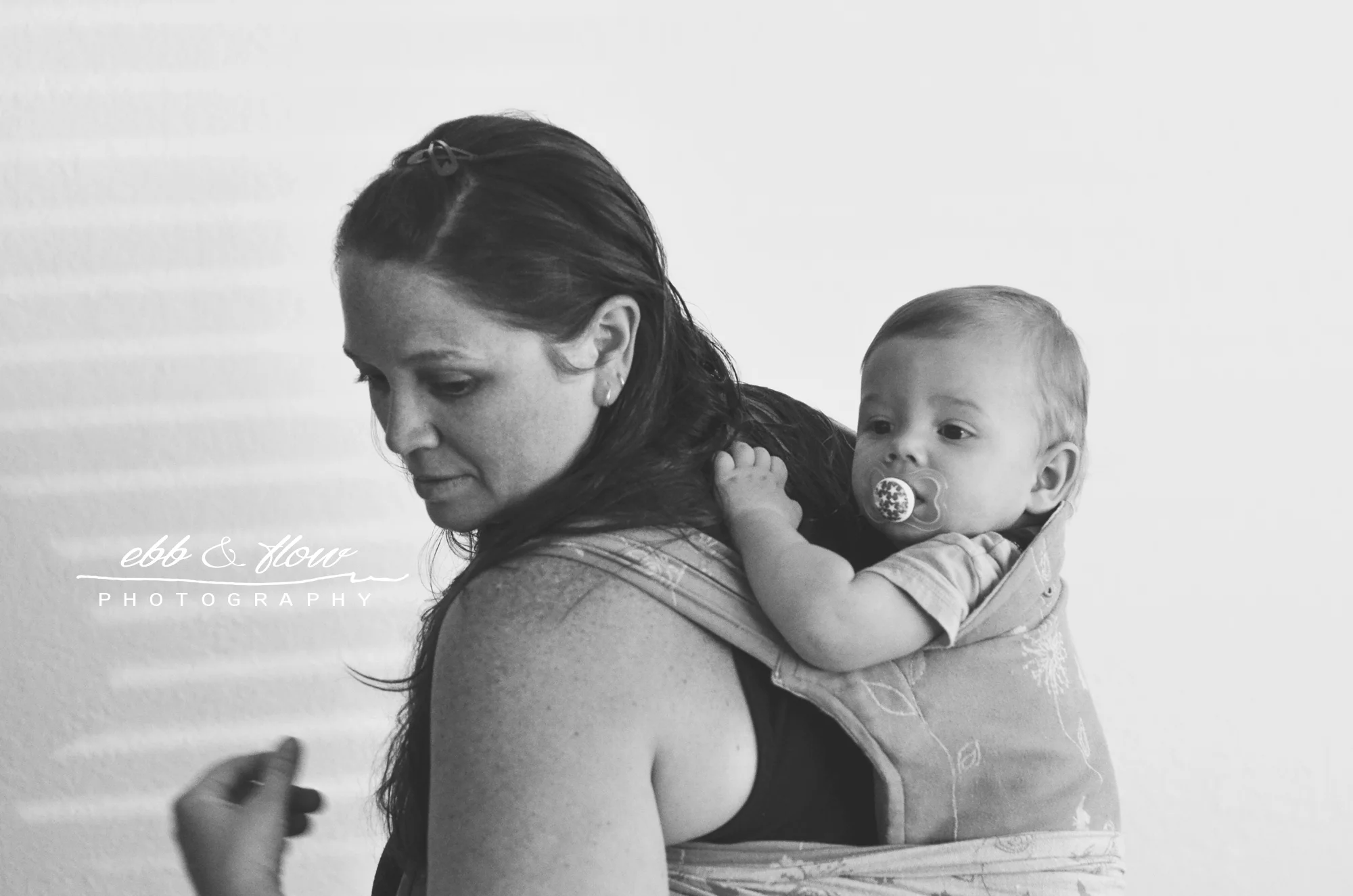 Lilibaby mei tai wrap conversion in a back carry.
