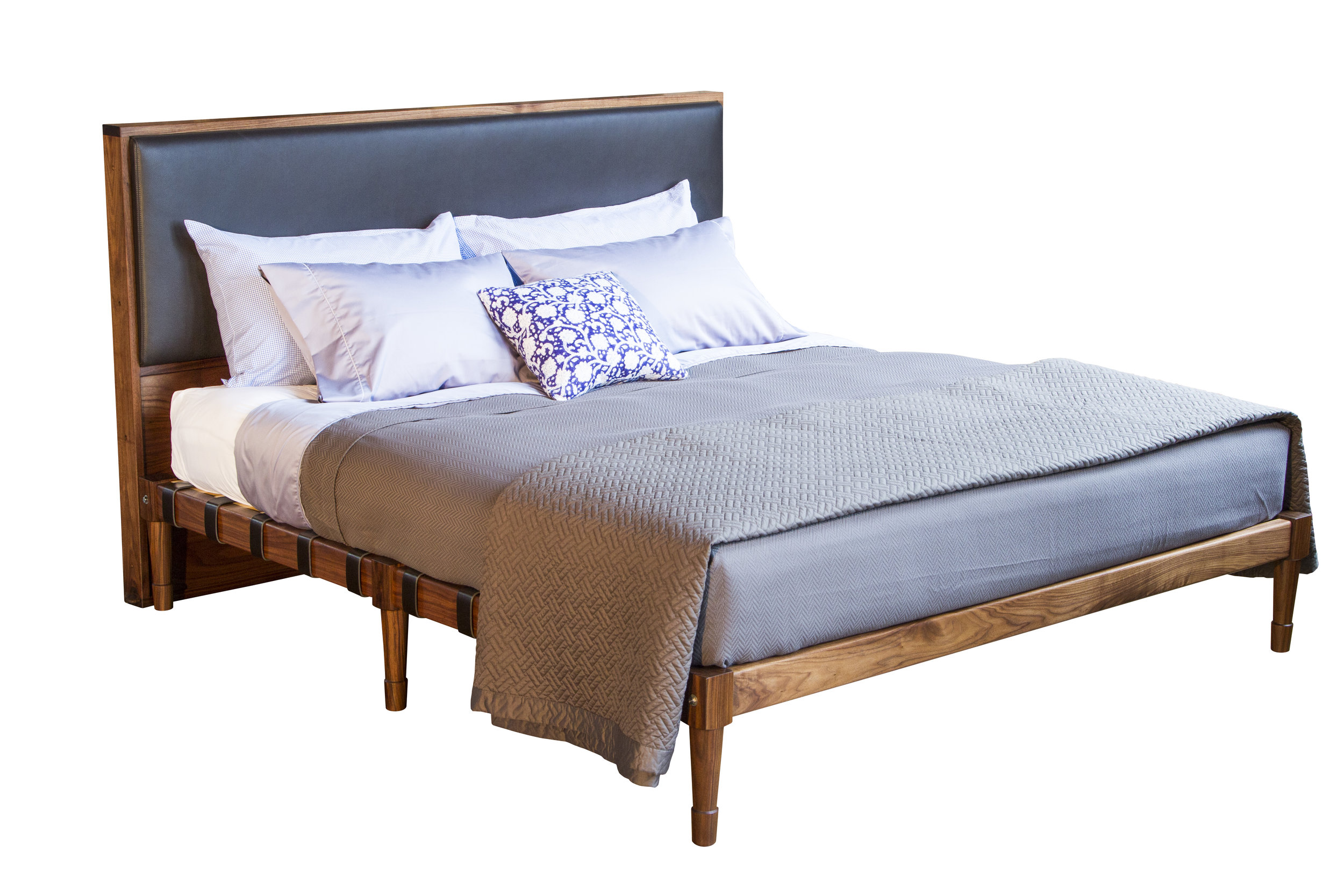 Jasper Bed with Leather Headboard