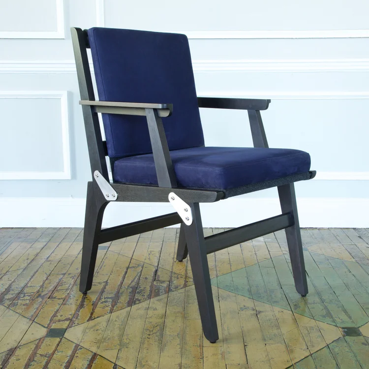 O.F.S. Arm Chair — Campaign Sling Armchair in Hardwood — Richard