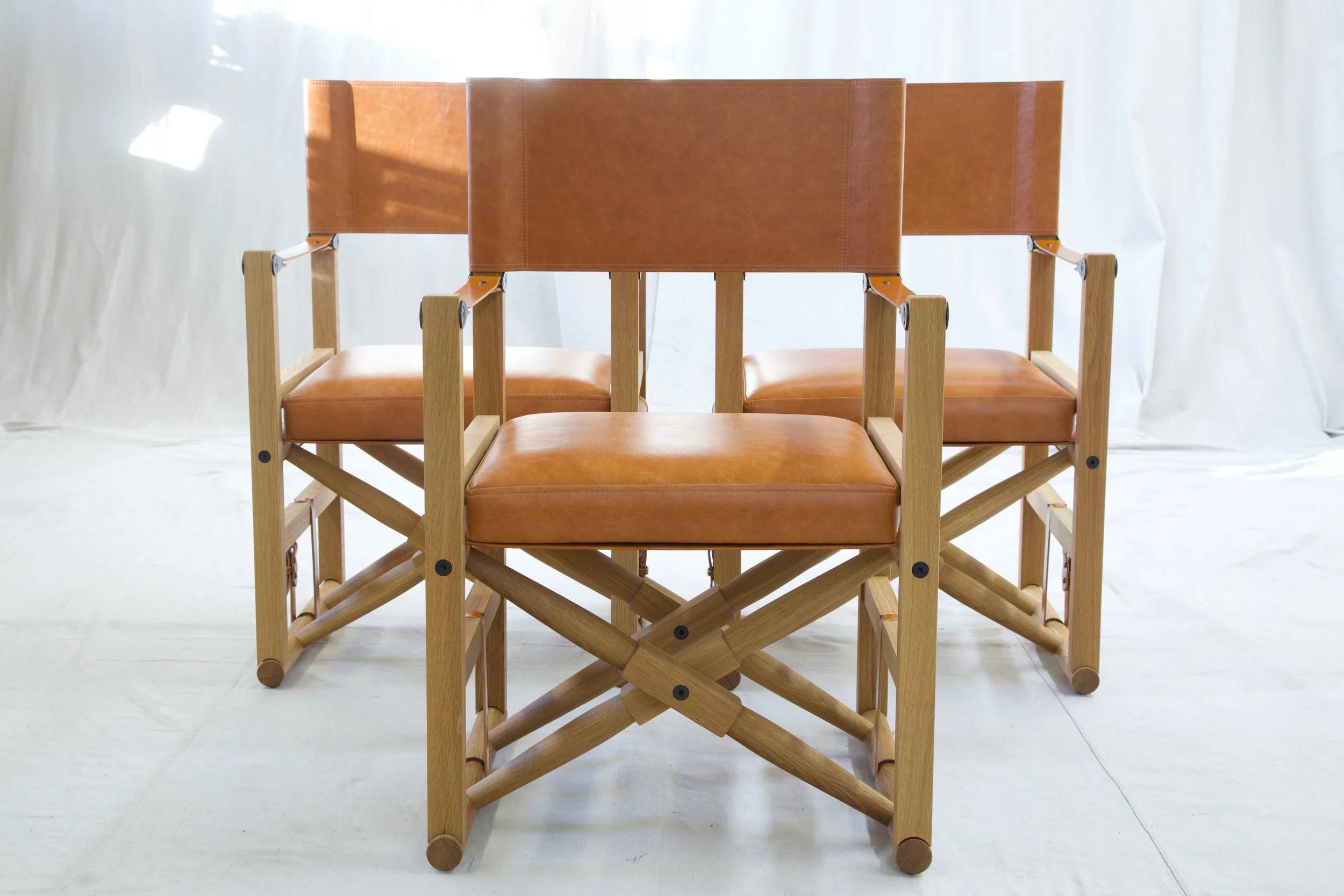  Wood and Finish: Oiled White Oak   Leather - CTL Leather Lodge Cognac   English Bridle Leather Strapping - Cognac  16 