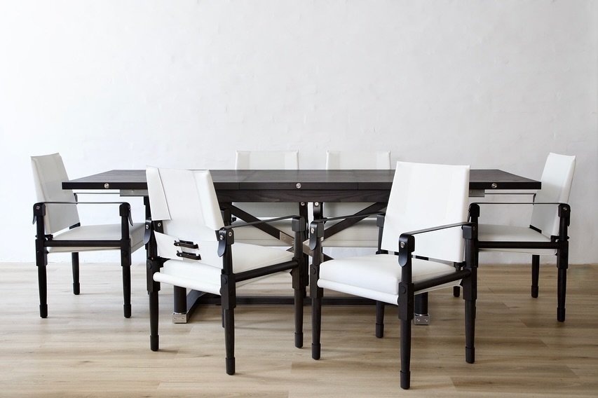 The incredible expanding Carden dining table&hellip;.

72&rdquo; L x 36&rdquo; W x 30&rdquo; H expanding to 96&rdquo;
Materials: Blackened Ash and Garrett Leather 

Client: Rod Mickley Interiors, Vero Beach 

.

.

.

.

#bespoke #diningchair #dining