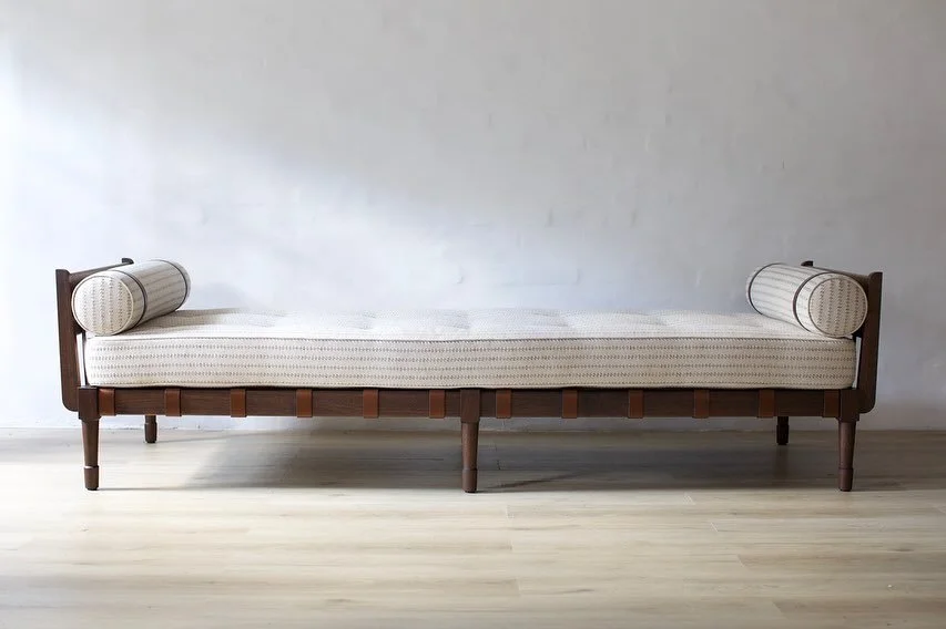 When designing furniture I have always tried to combine the vernacular of classical form with a modern aesthetic; as I&rsquo;ve been saying for years &ldquo;mixing memory with invention&rdquo;. 

The Greek Revival furnishings of Villa K&eacute;rylos 