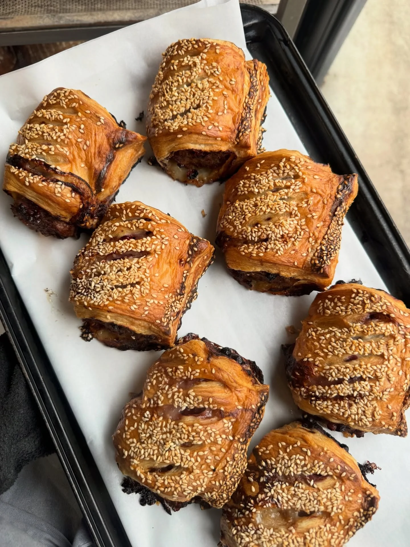 Introducing our Swedish Meatball Sausage Roll.
 Our Scandinavian take on the classic: seasoned Swedish meatballs wrapped in delicate, flaky pastry and finished with toasted sesame seeds. 
📍Available exclusively in London: East Dulwich &amp; Wandswor
