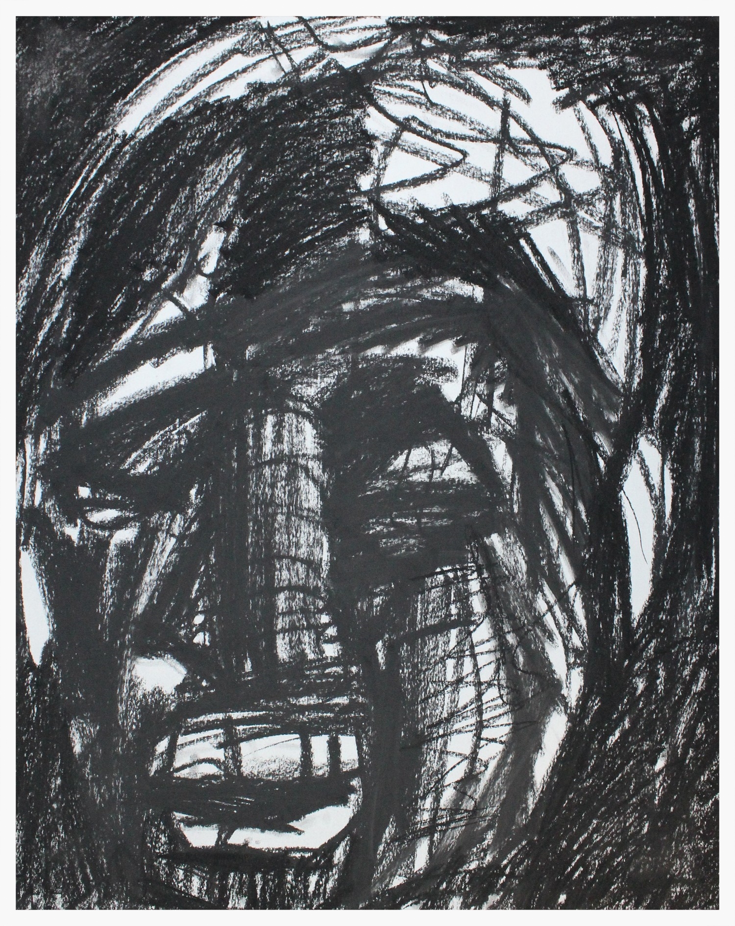 Most Like A Mask Charcoal on Paper 18" x 24" 