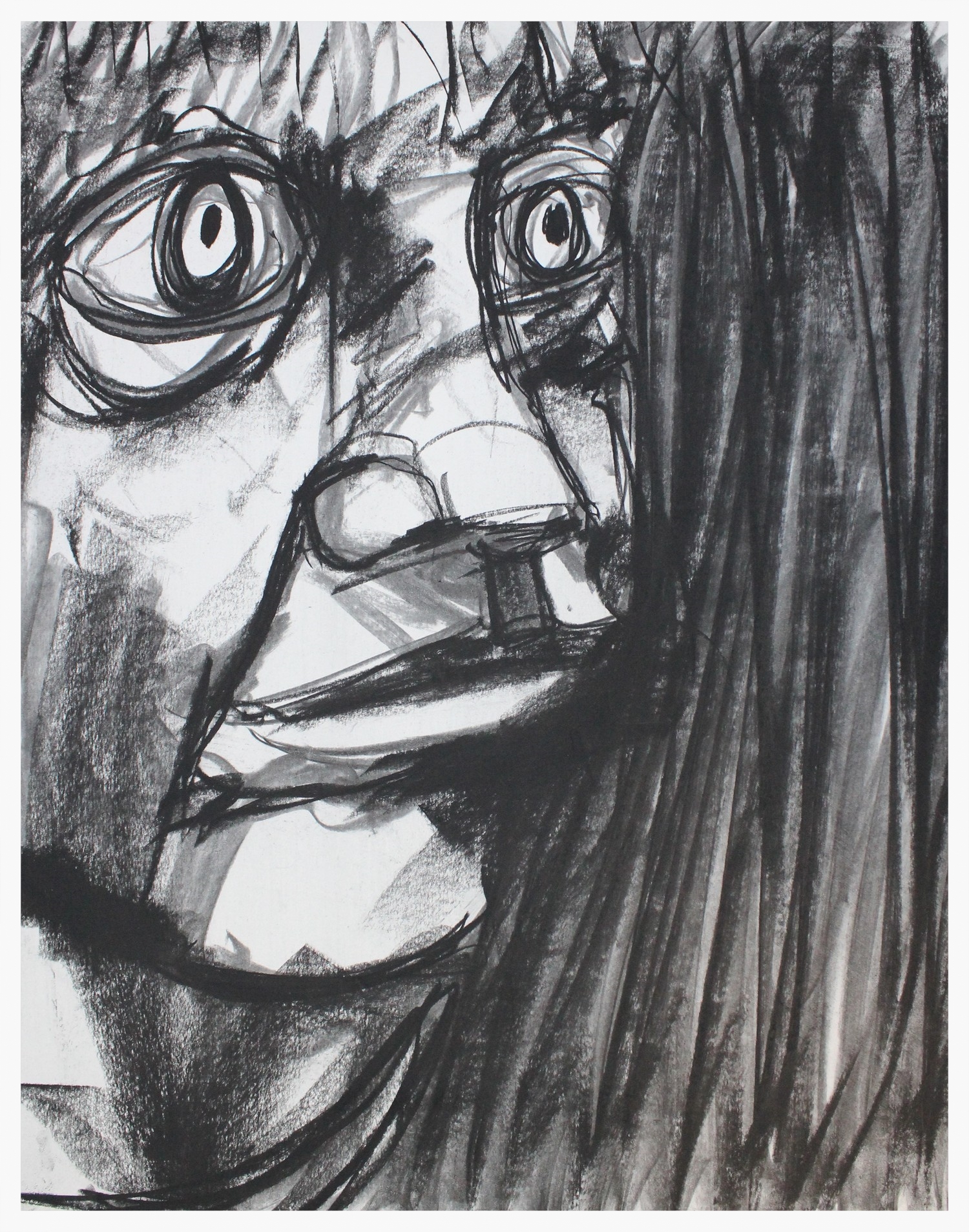 I'm Here Charcoal on Paper 18" x 24" 