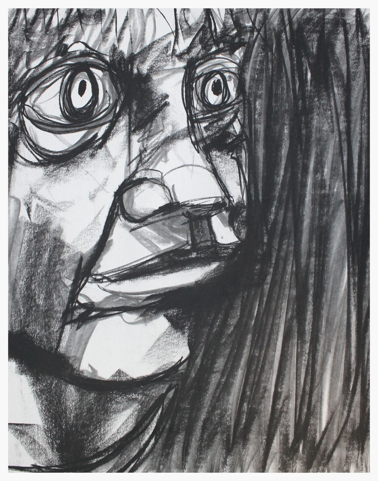 I'm Here Charcoal on Paper 18" x 24" 