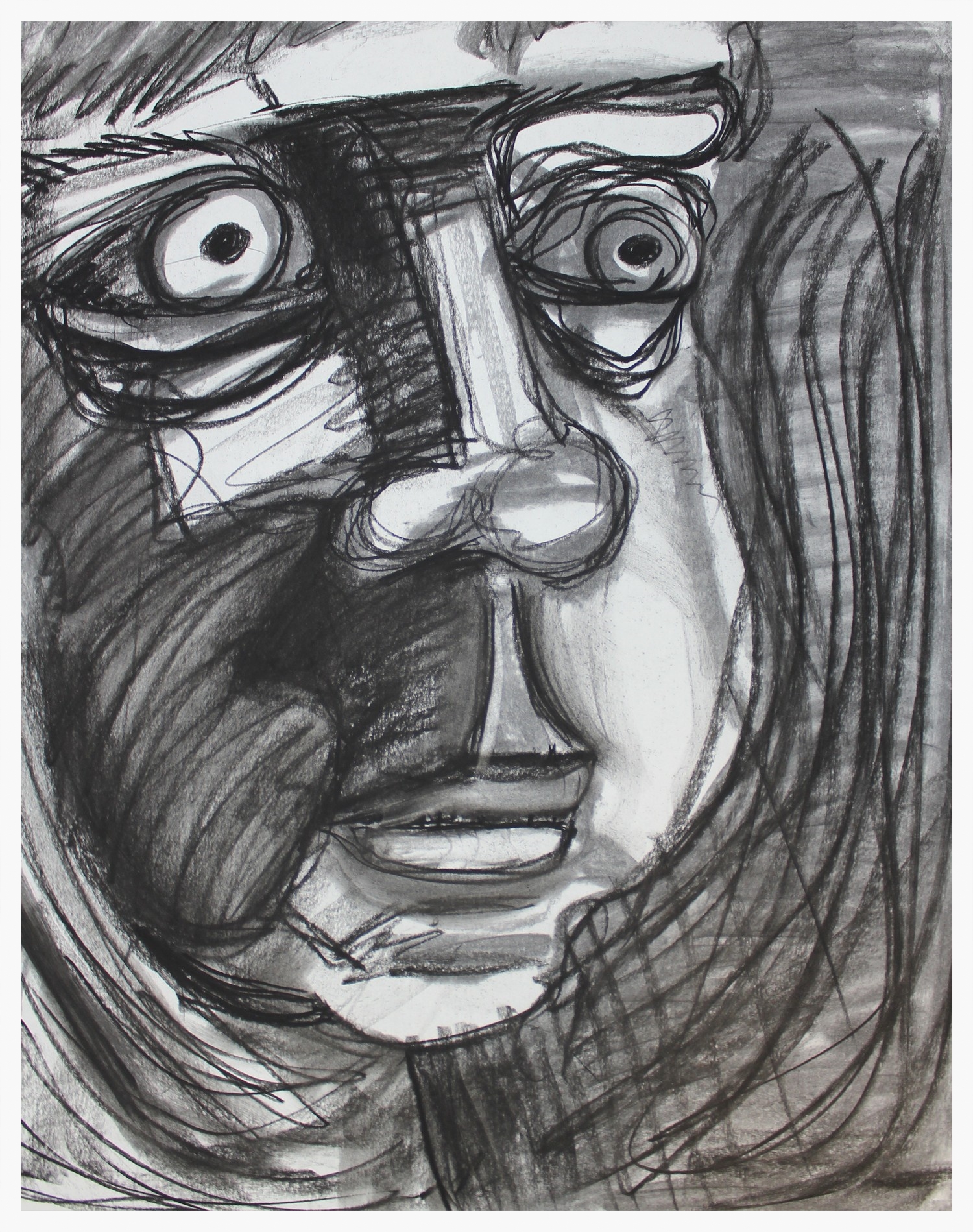 Can't Tell Who Charcoal on Paper 18" x 24" 