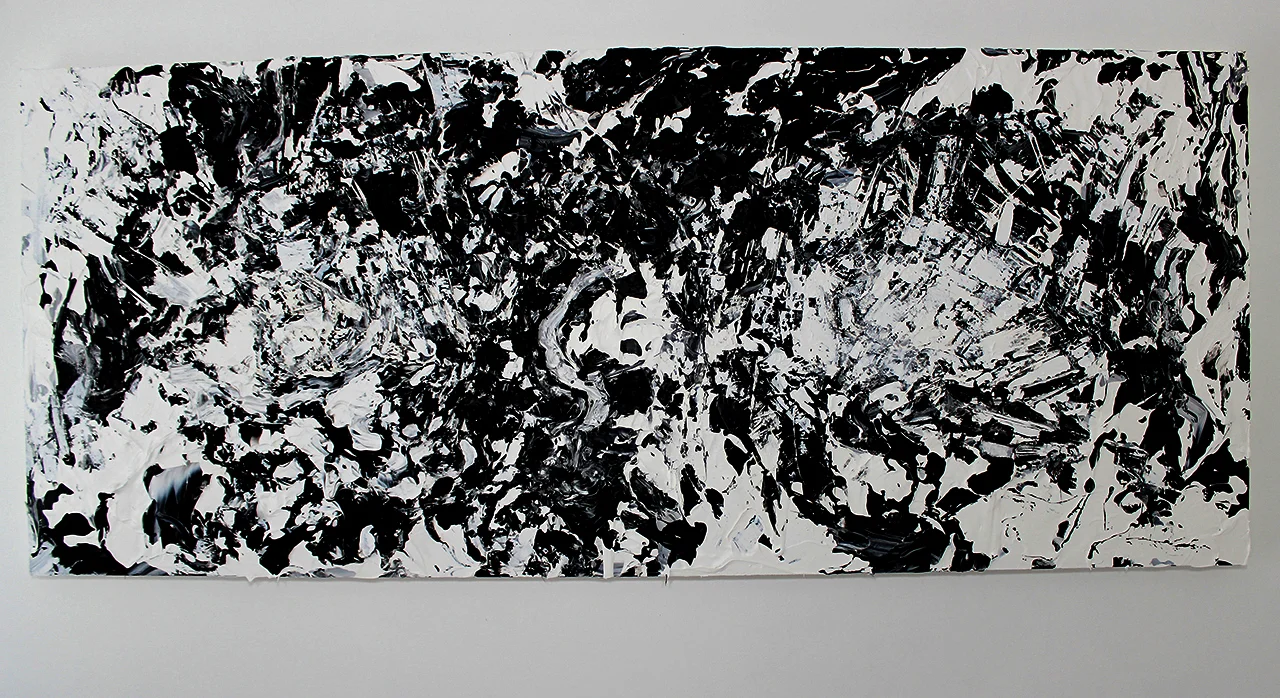   Untitled: Stage II  Acrylic and Carving on Panel 30" x 72" 