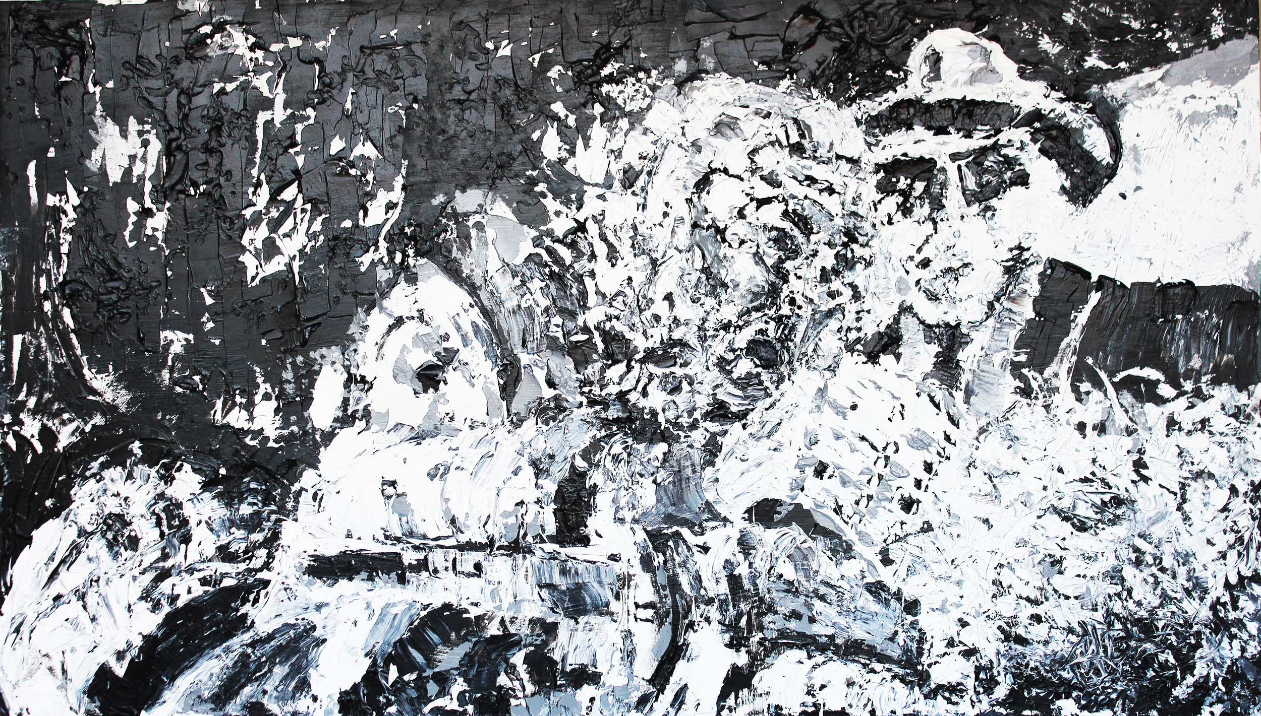And Foul In Lonely Places Acrylic on Panel 48" x 84"