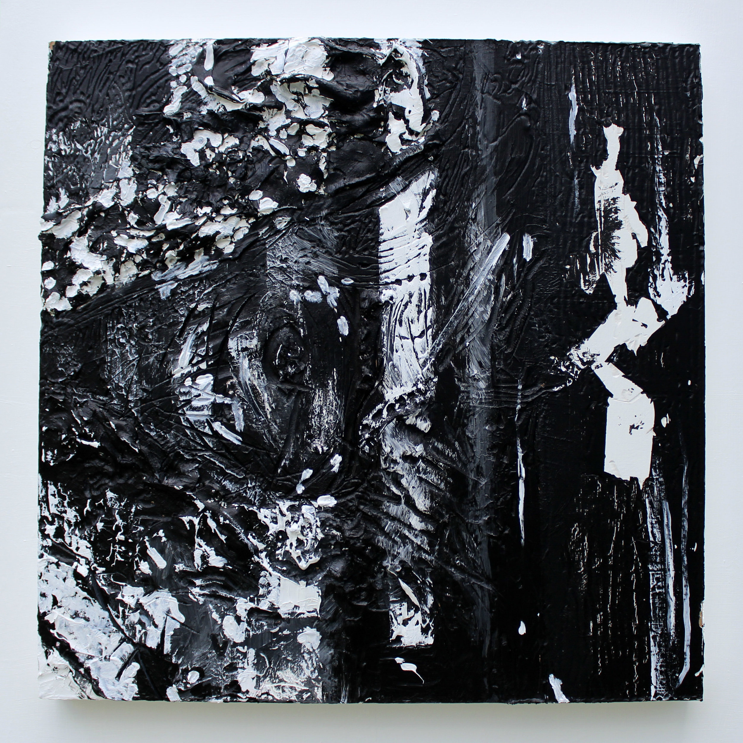 The Gaze: 3450 Acrylic and Carving on Panel 24" x 24"
