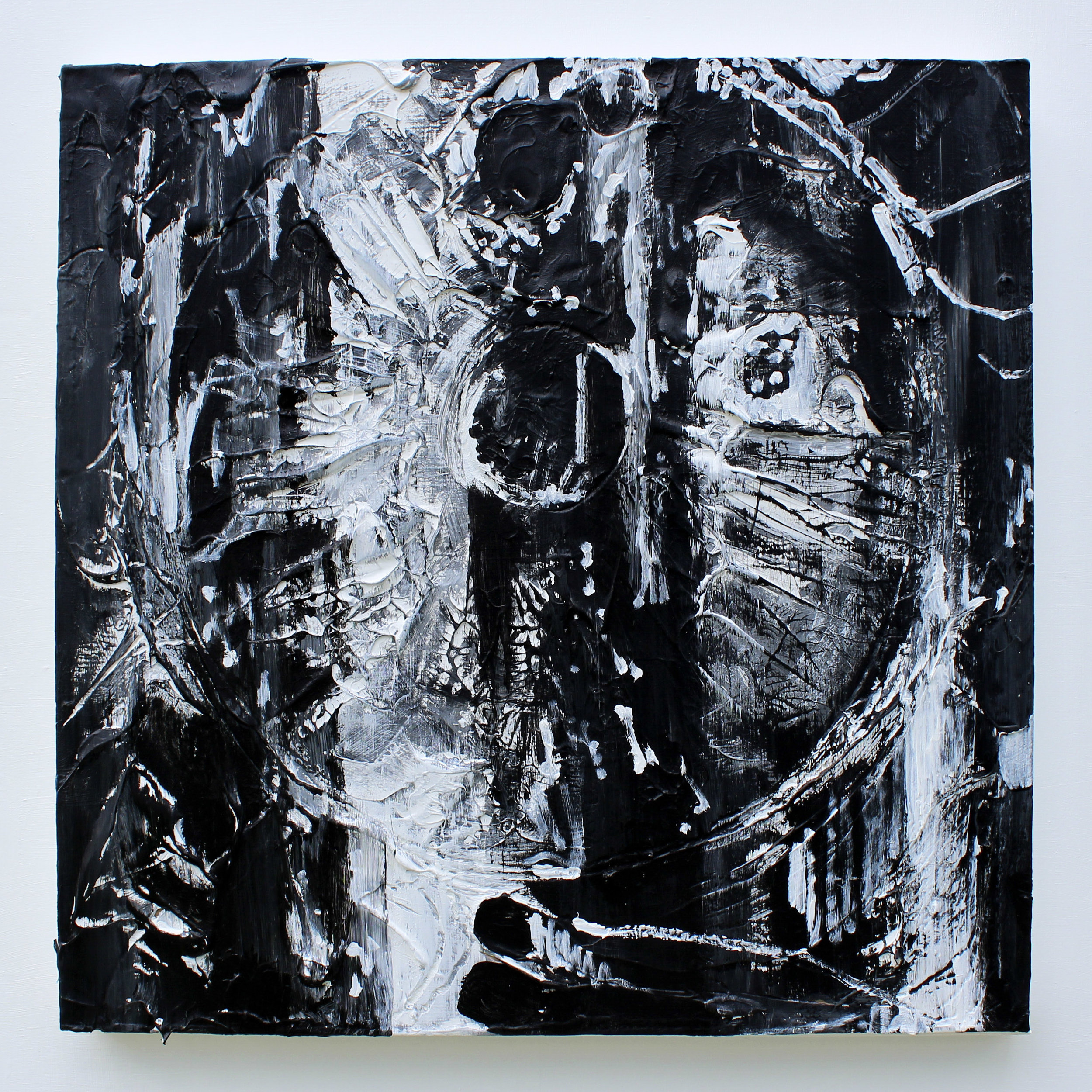 The Gaze: 3511 Acrylic and Carving on Panel 24" x 24"