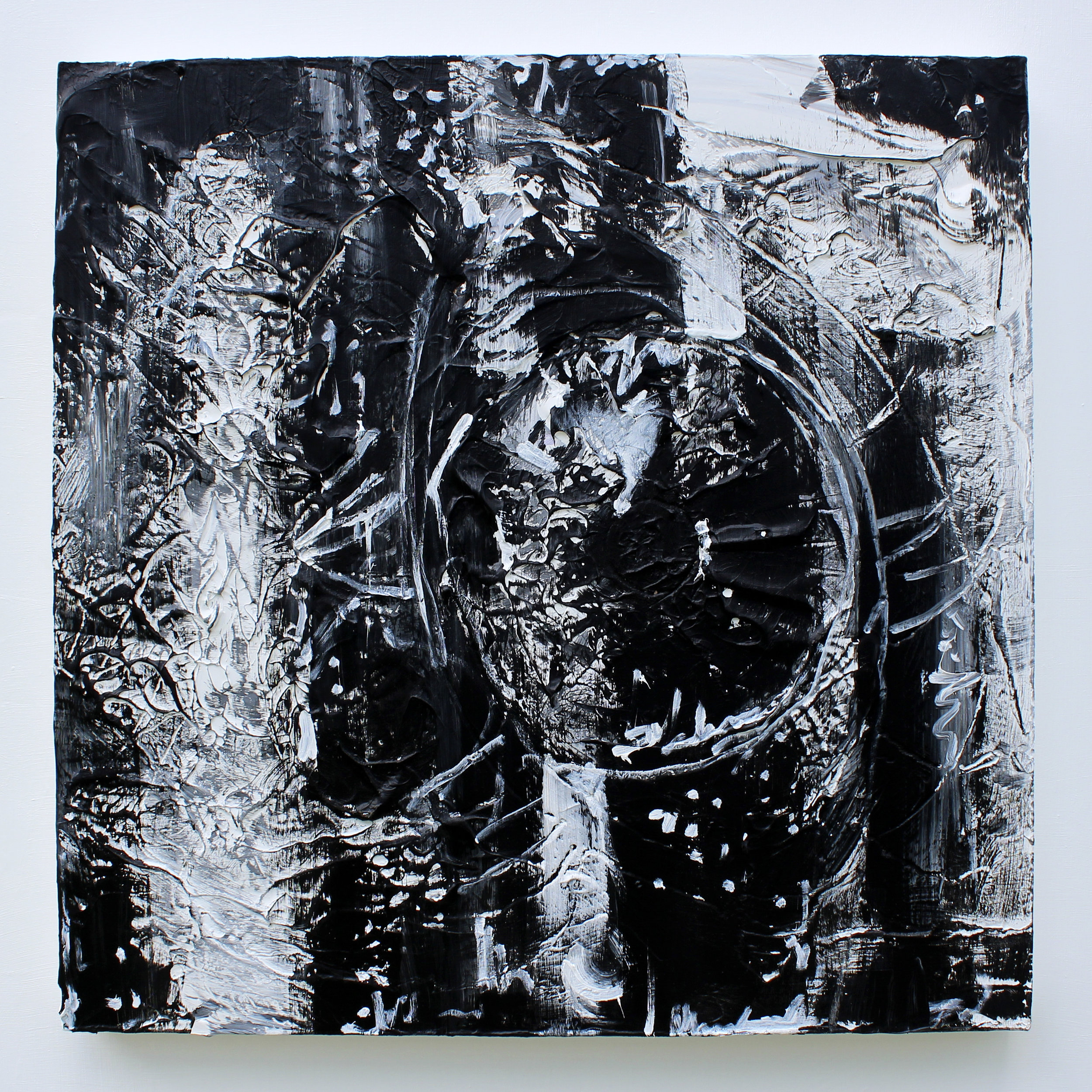 The Gaze: 3515 Acrylic and Carving on Panel 24" x 24"
