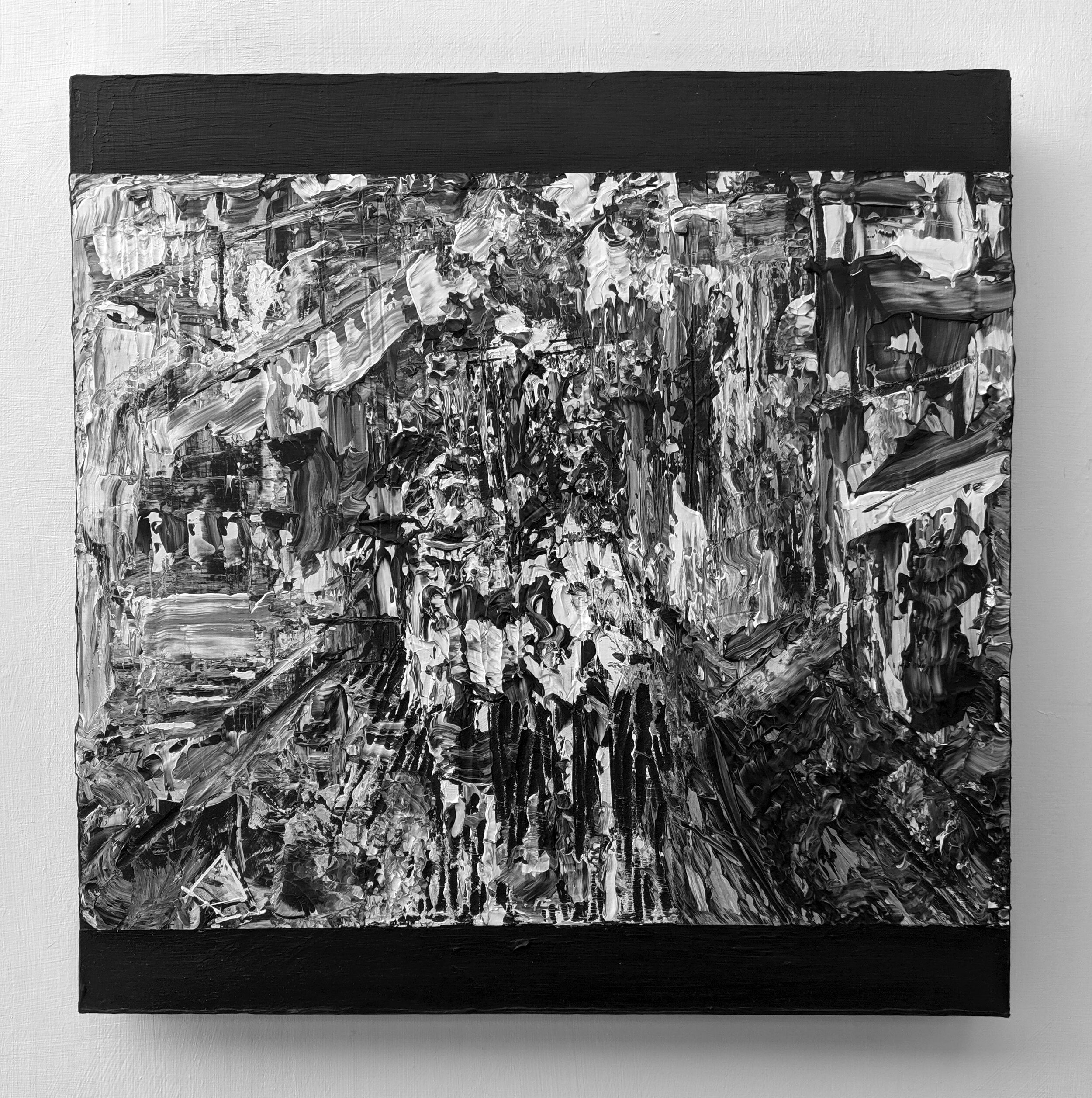 (6) Saturday Acrylic and Carving on Panel 18" x 18"