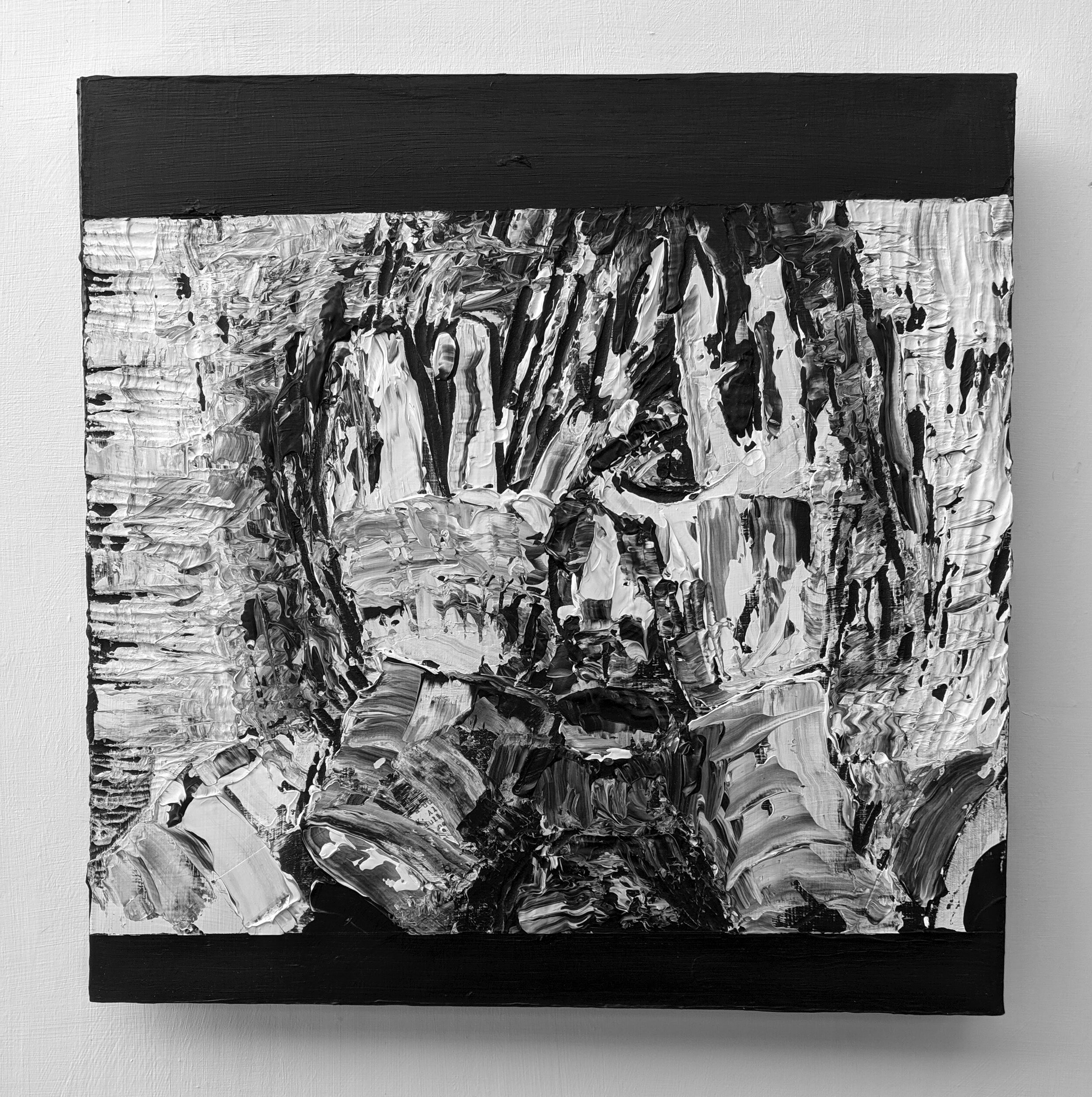 (7) Saturday Acrylic and Carving on Panel 18" x 18"