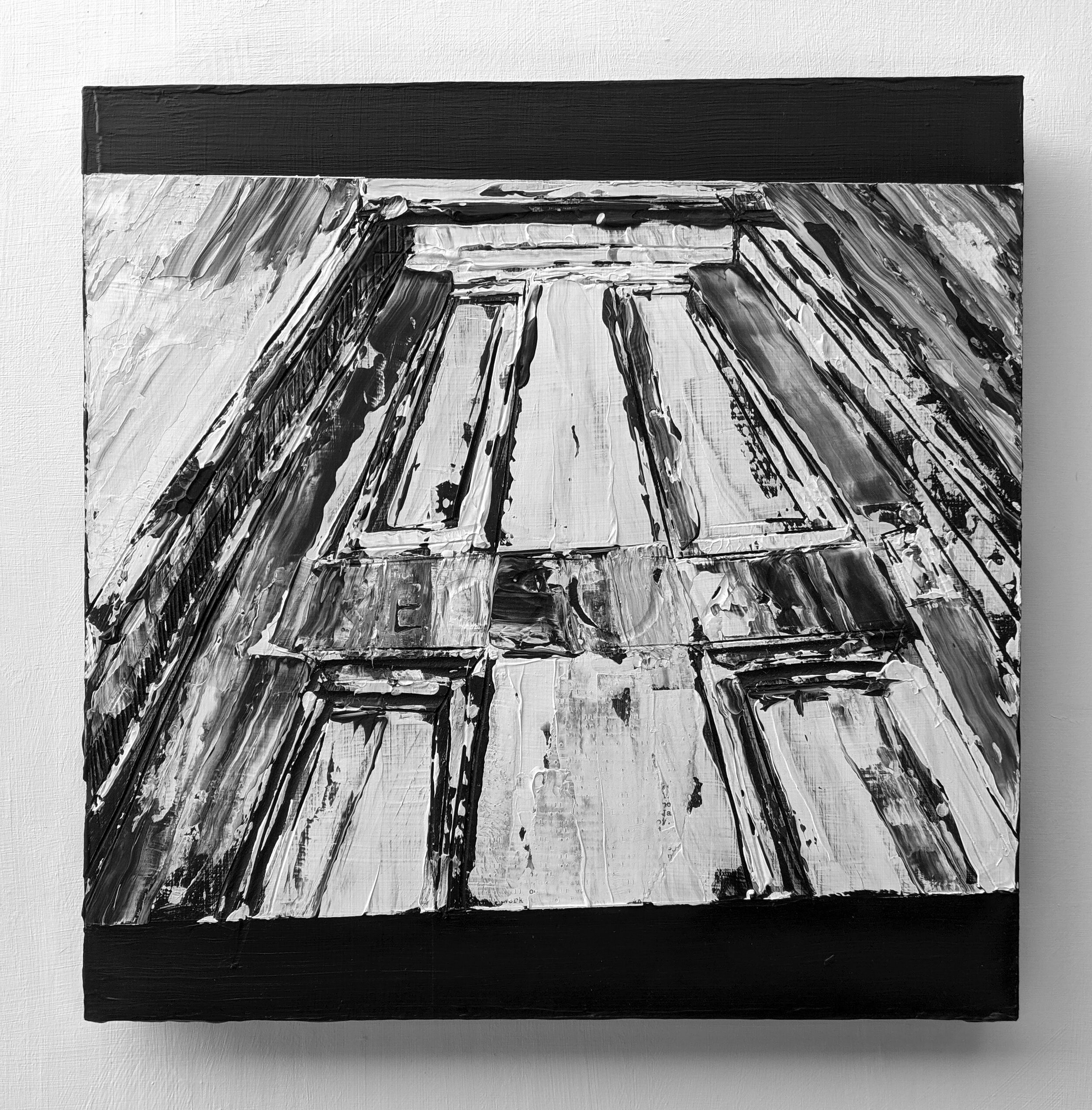 (11) Wednesday Acrylic and Carving on Panel 18" x 18"